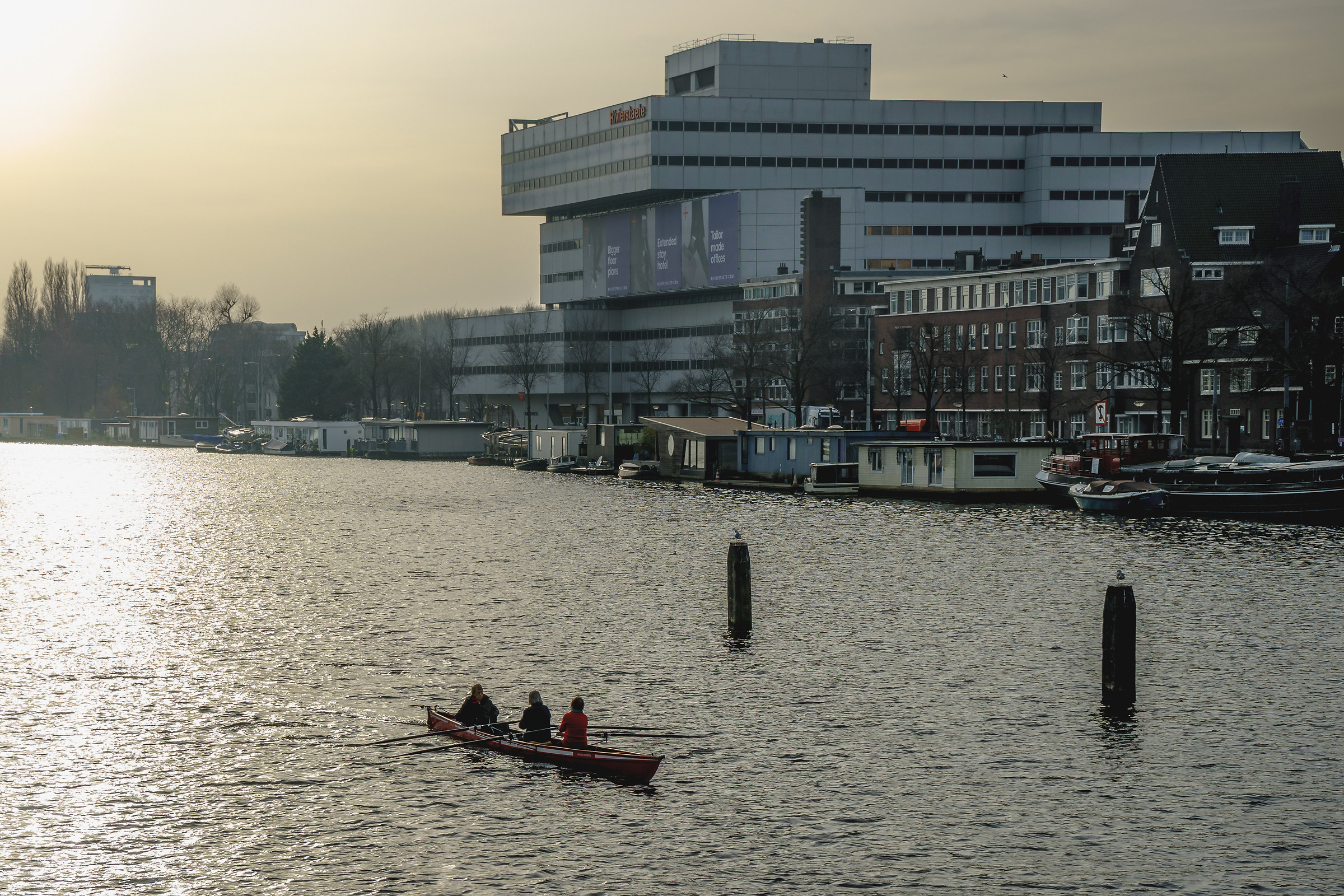 Rowing in Amsterdam's canals