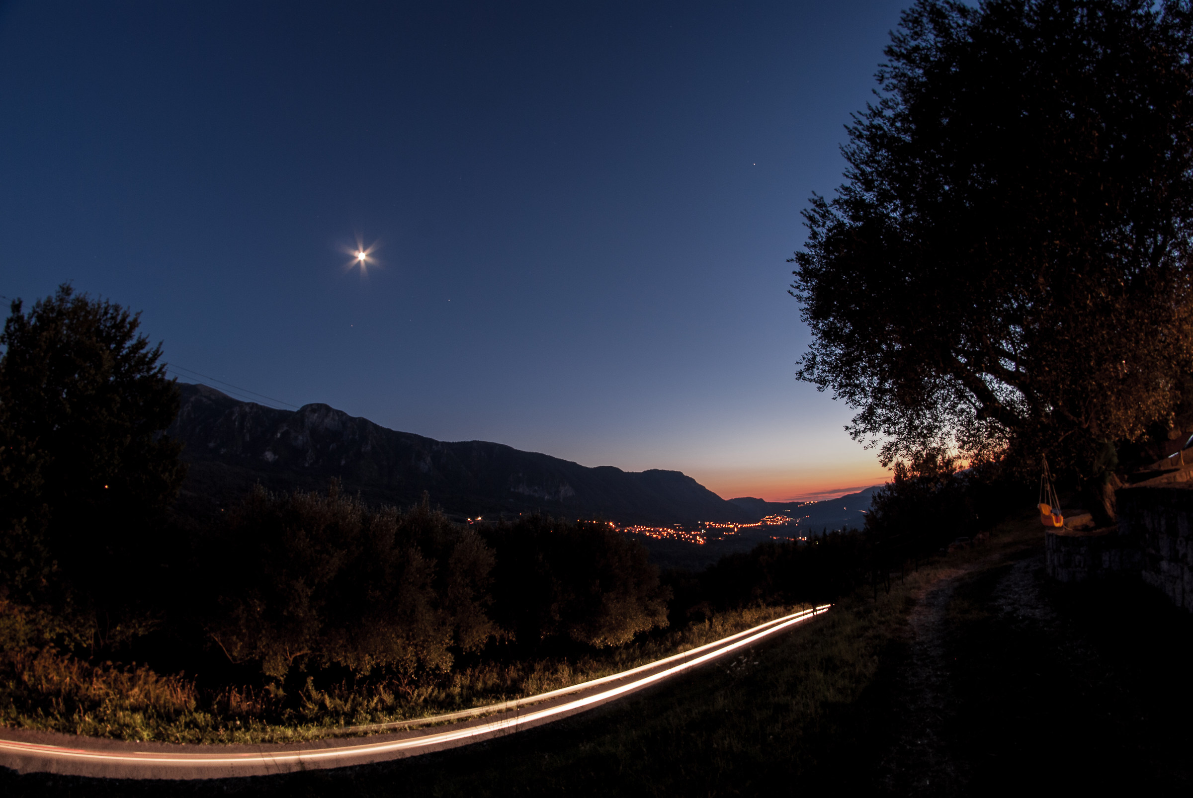 Scie al tramonto in fisheye