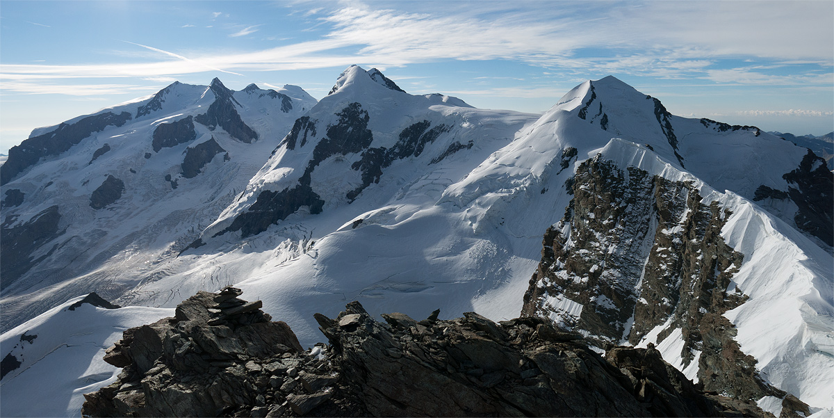 Il gruppo del Monte Rosa dal Gemello del Breithorn