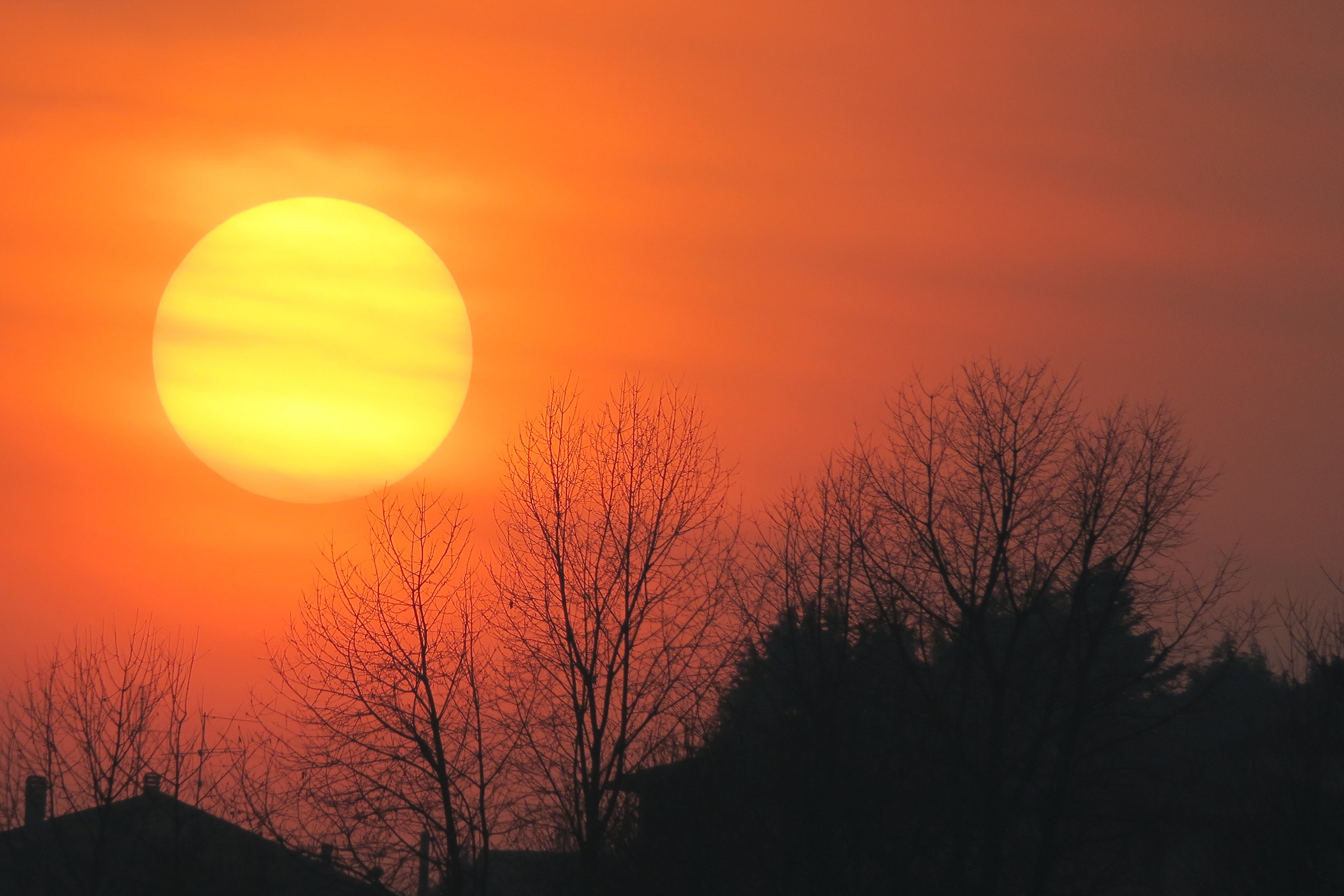 tramonto di capodanno 2016 nella campagna lombarda