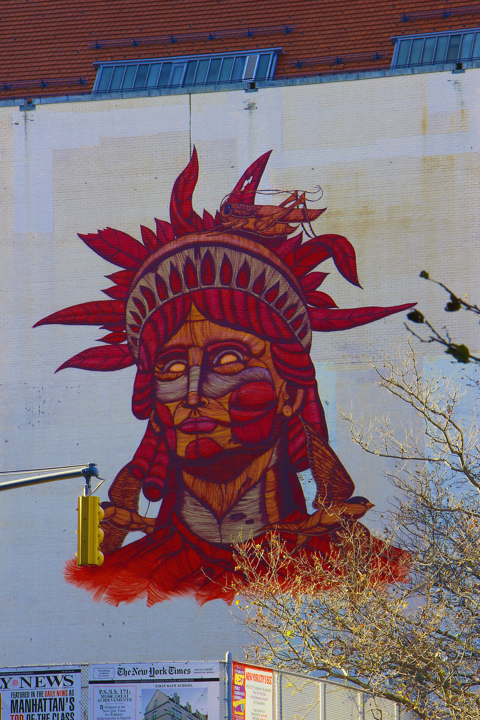 Lady Liberty on the wall