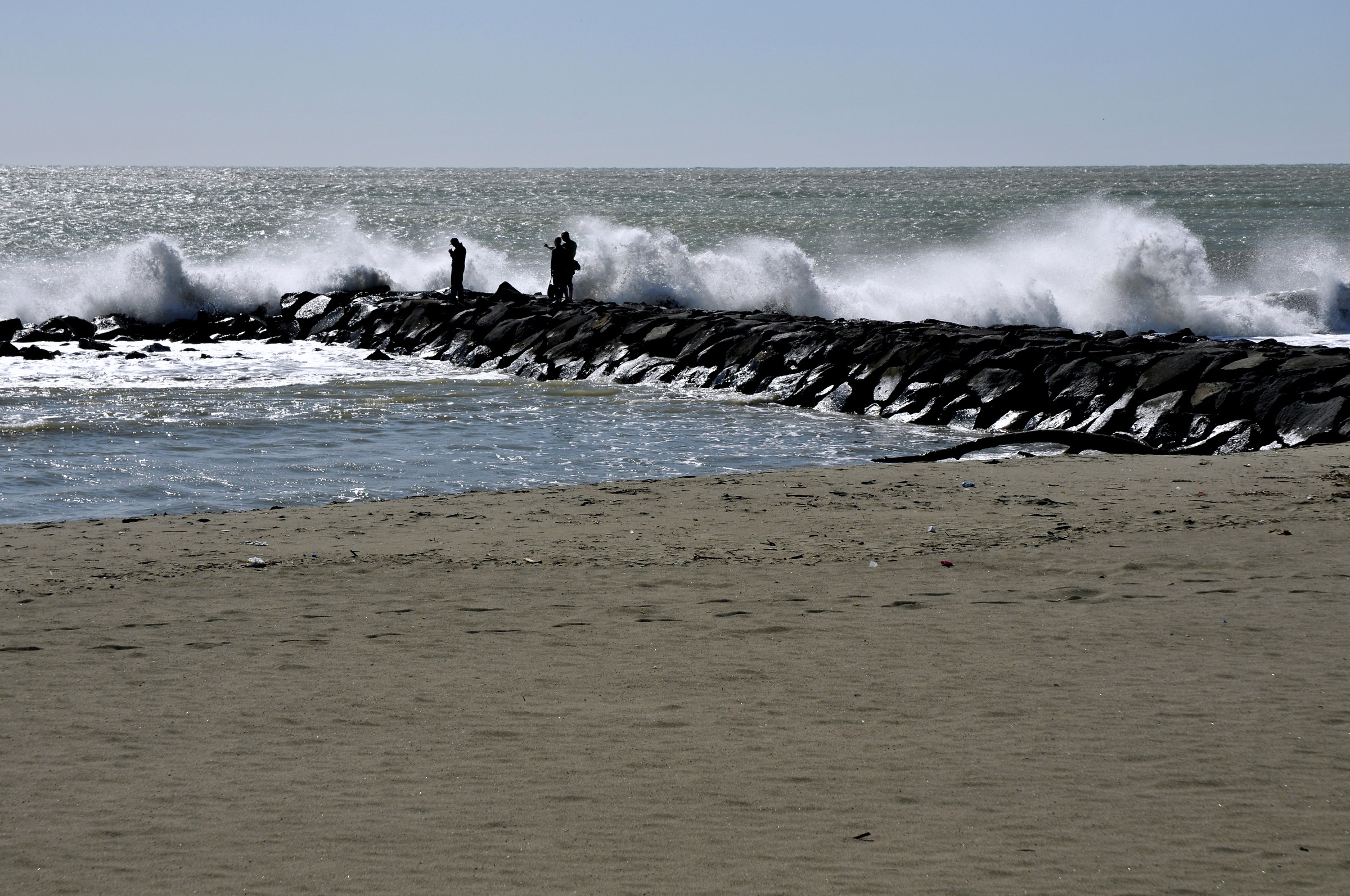 those daredevils on the rocks ...