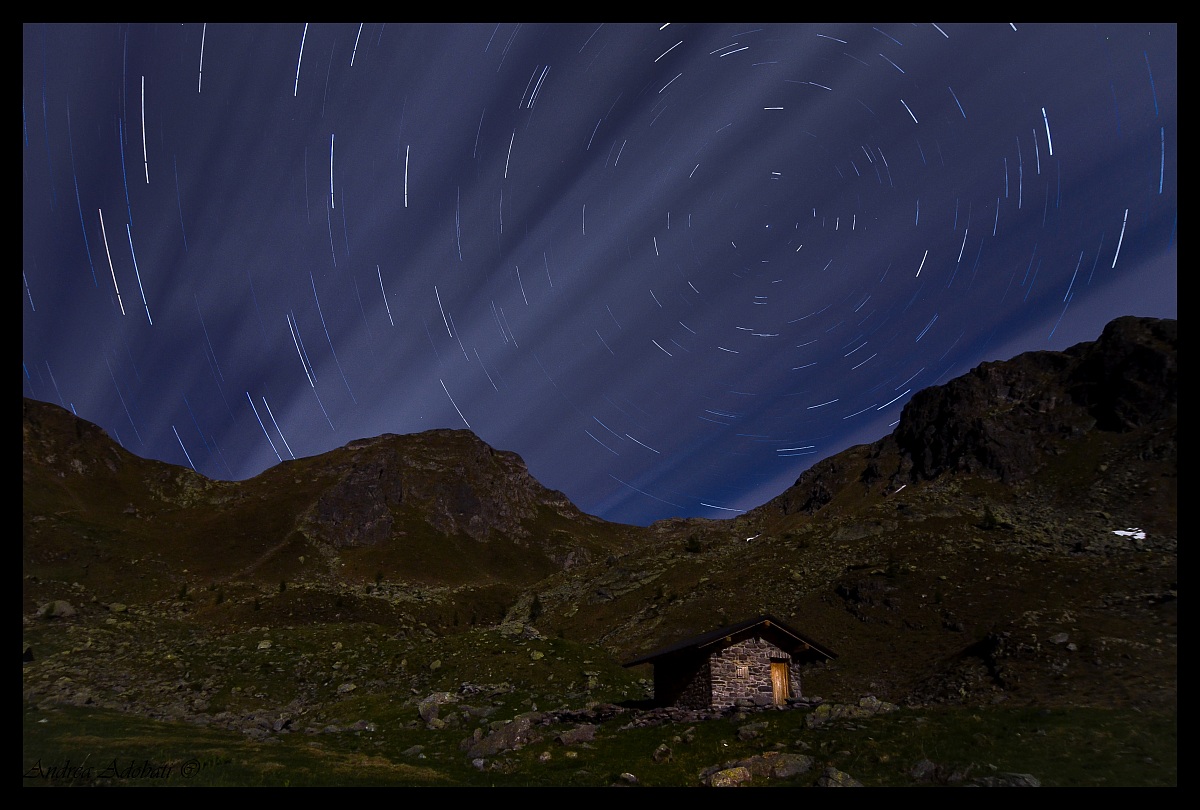 Stars and clouds trail