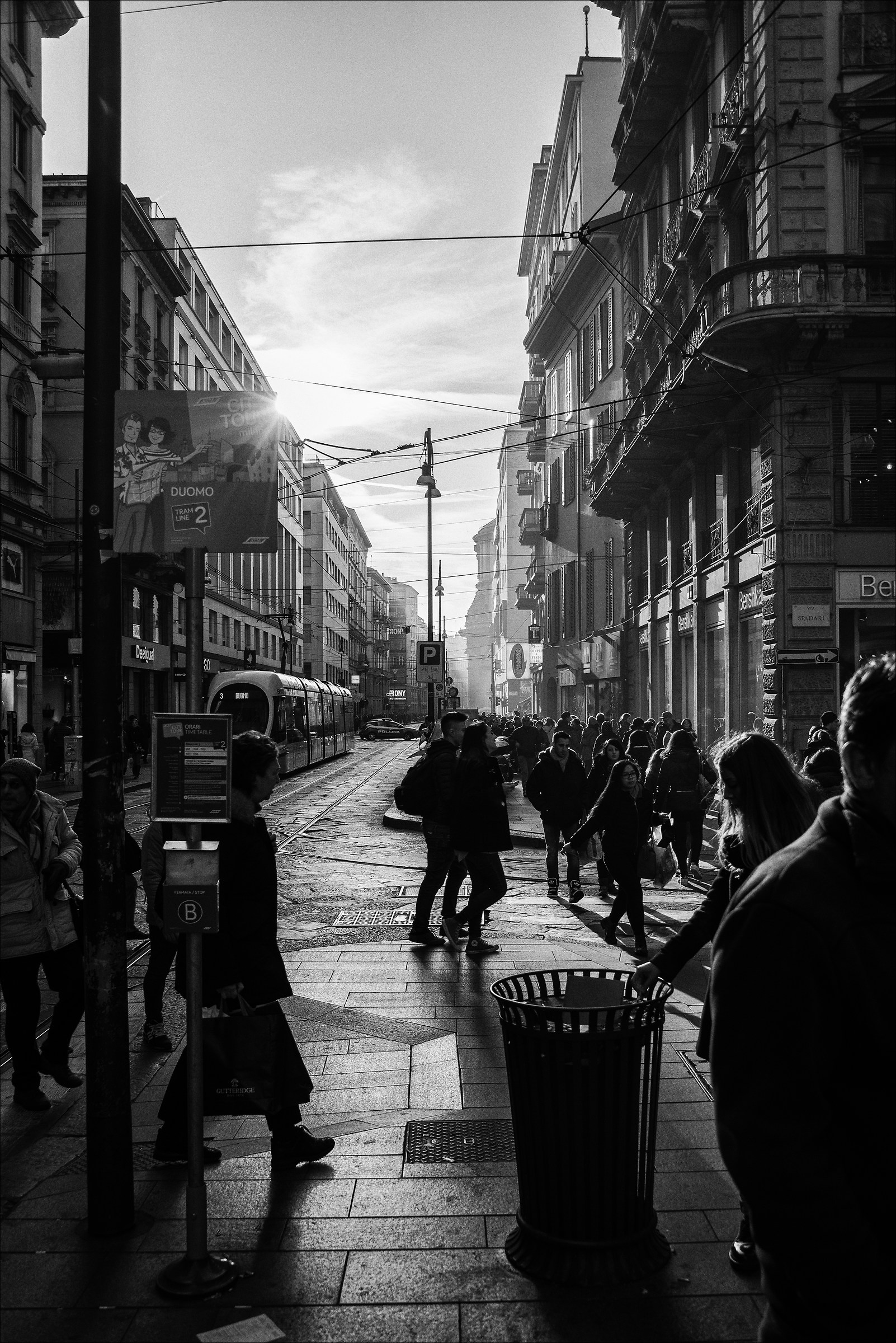 Walking through the center