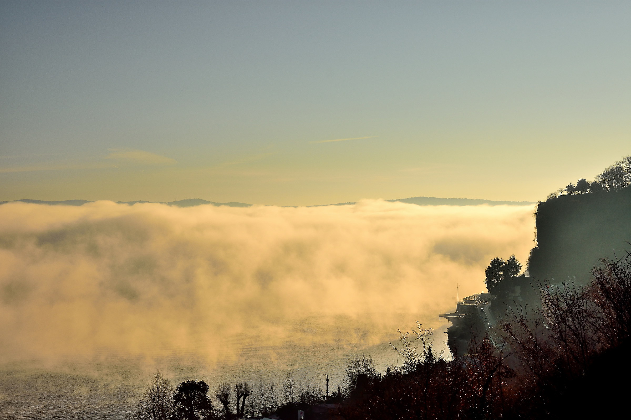 finally the fog dissipates and check the lake