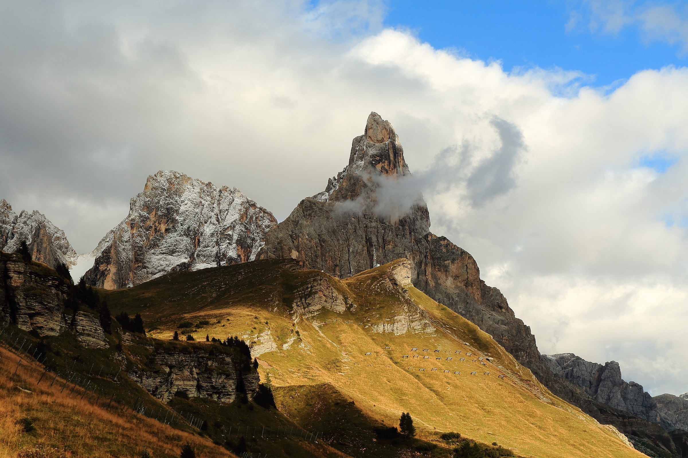 Cimon della Pala summer snow 2