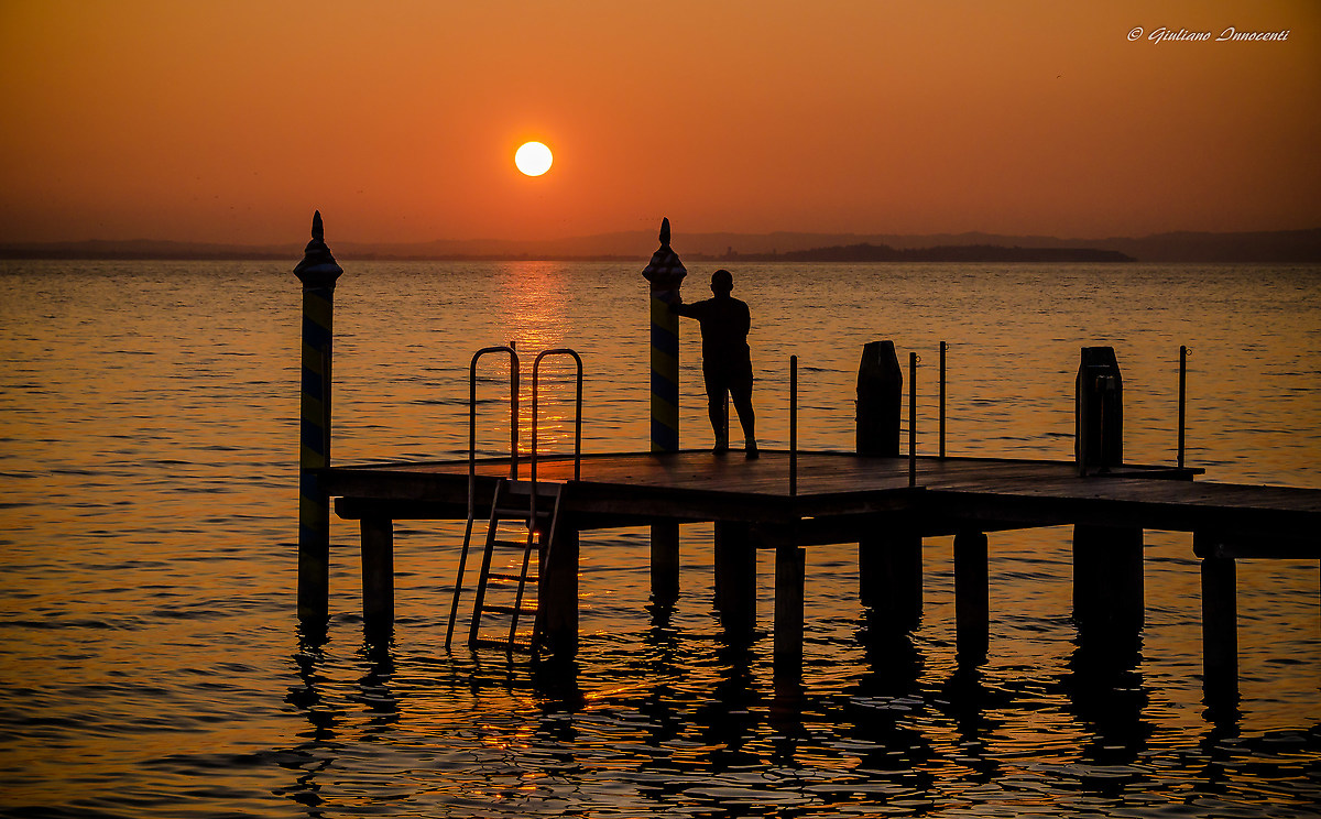 Stretching at sunset