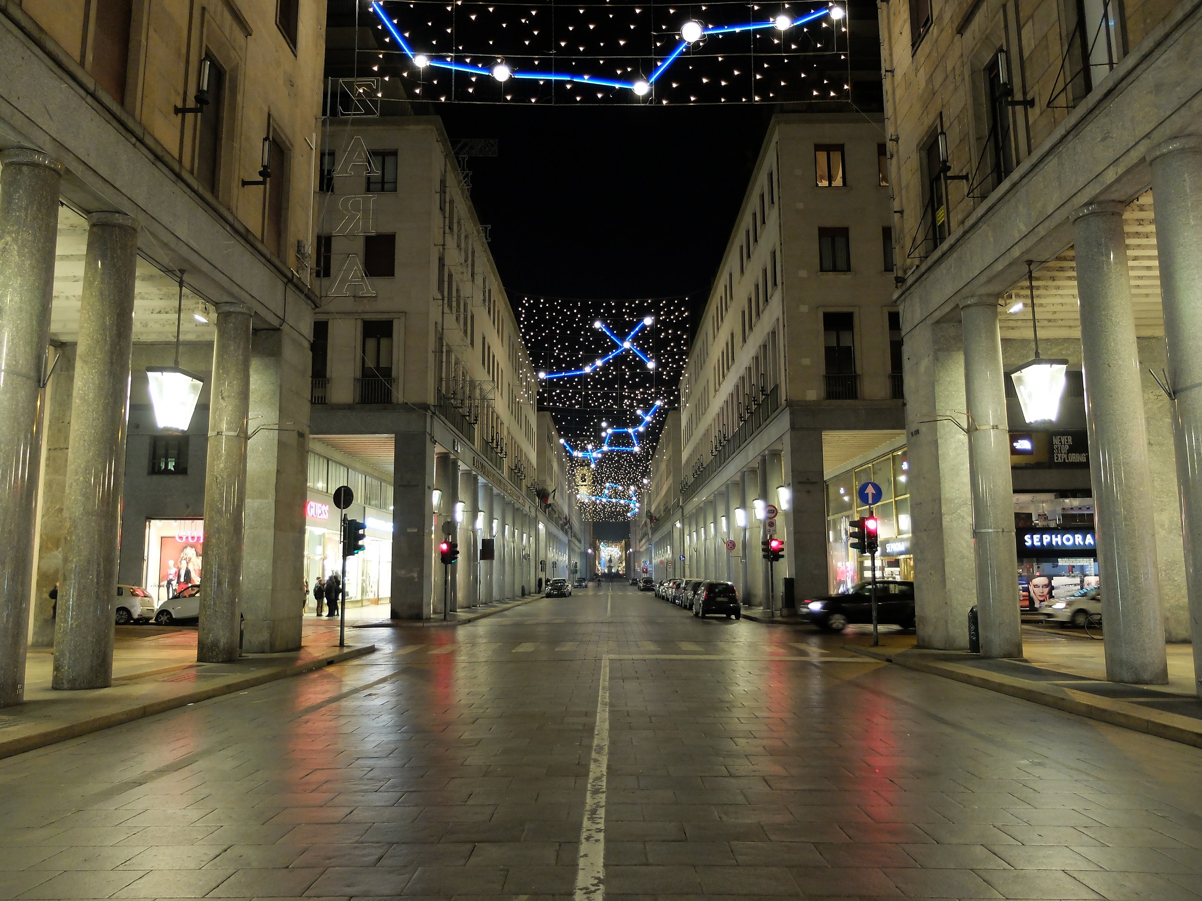 Via Roma at night