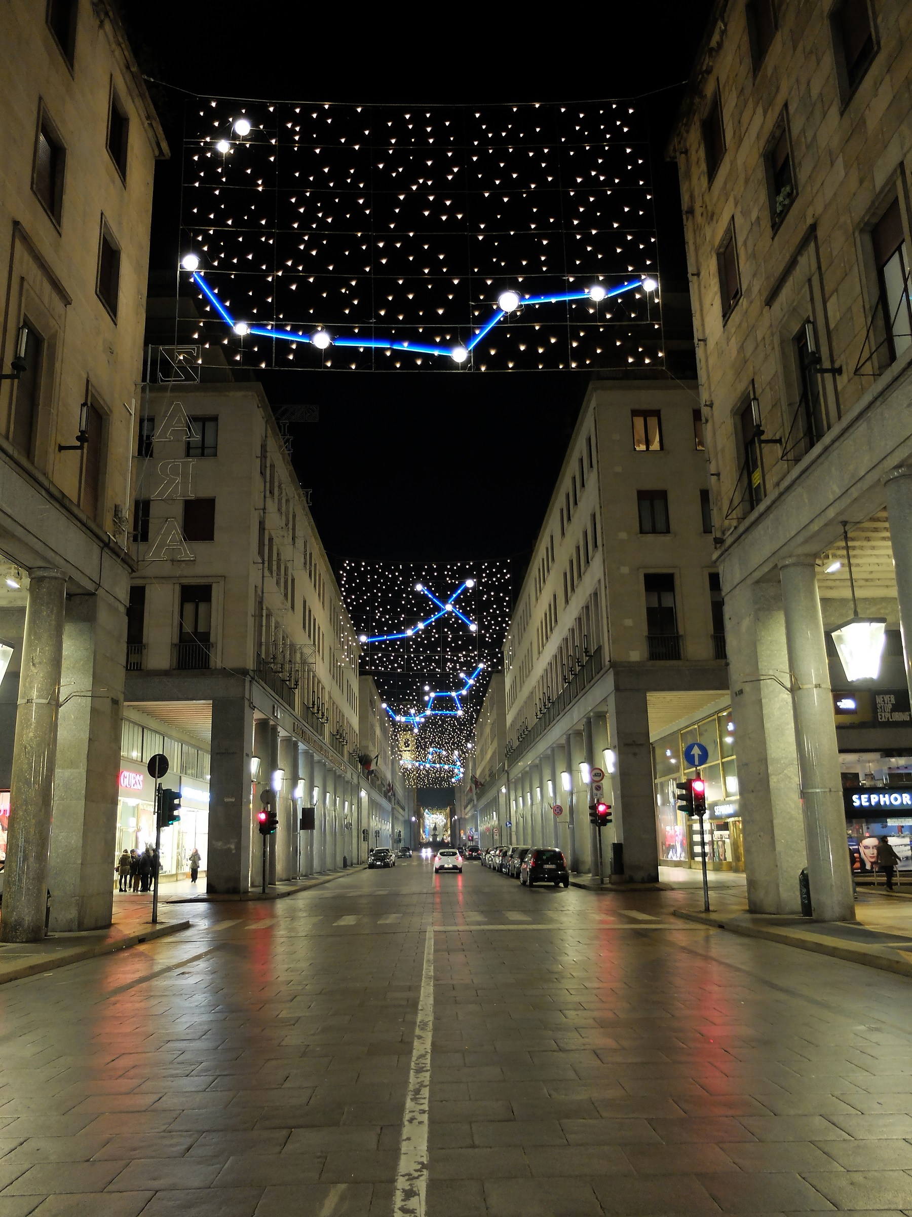 Via Roma at night