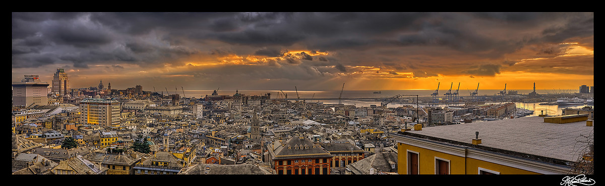 First sunset of the year of Genoa - Pano Hdr
