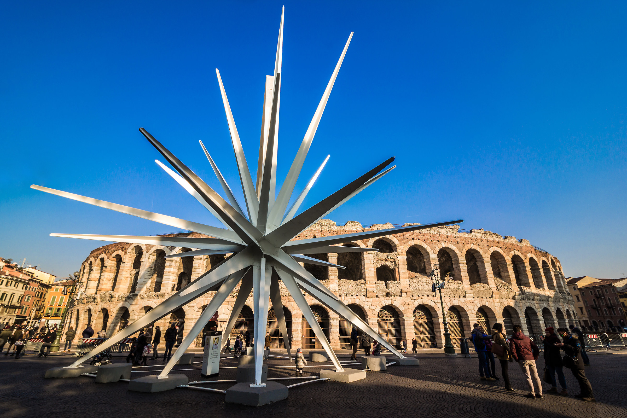 The Arena of Verona with the Christmas Star