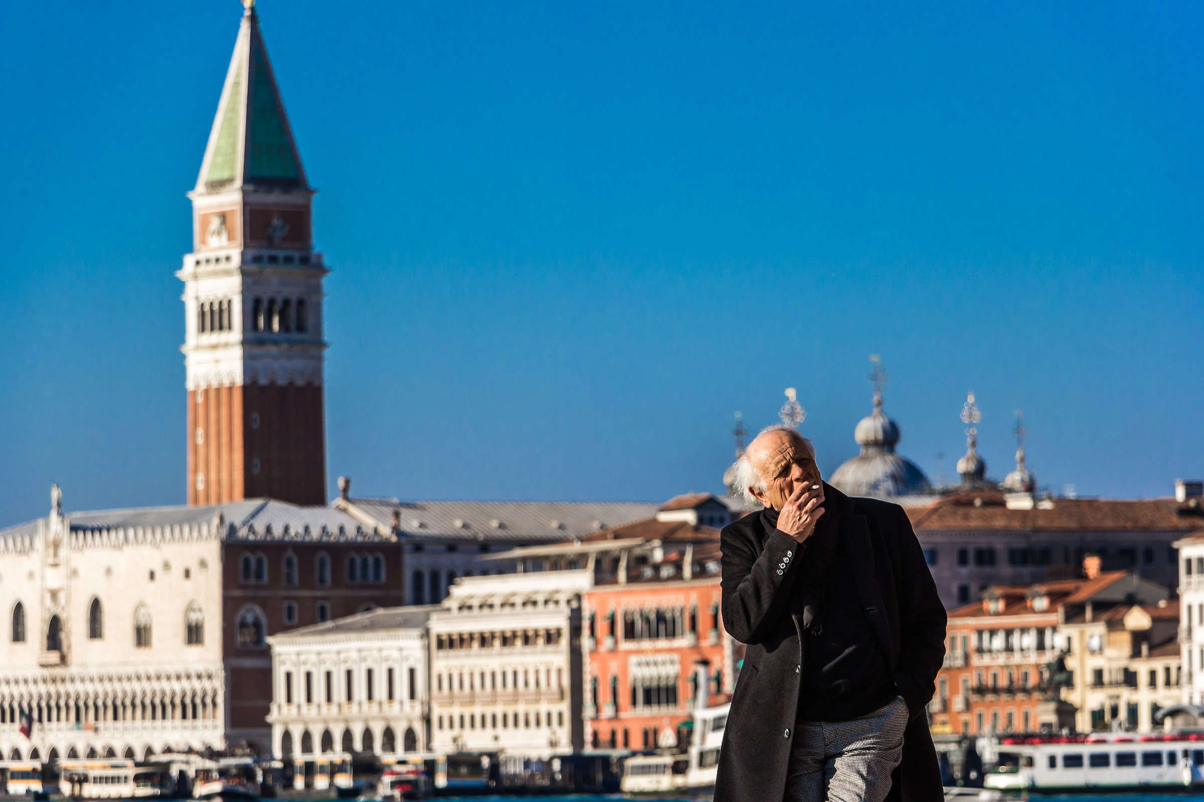 An elderly gentleman in Venice