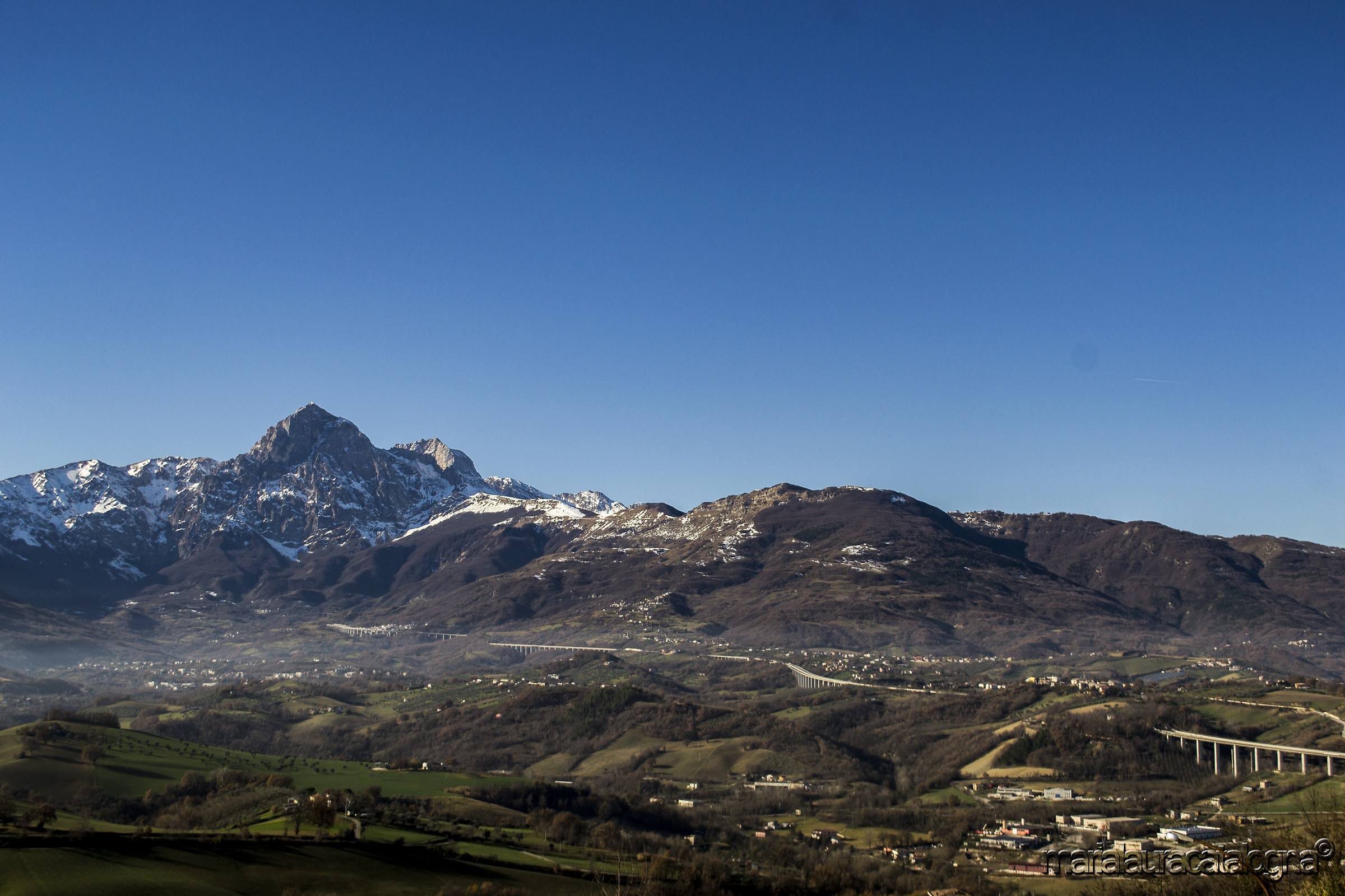 The Gran Sasso seen from Castel Castagna