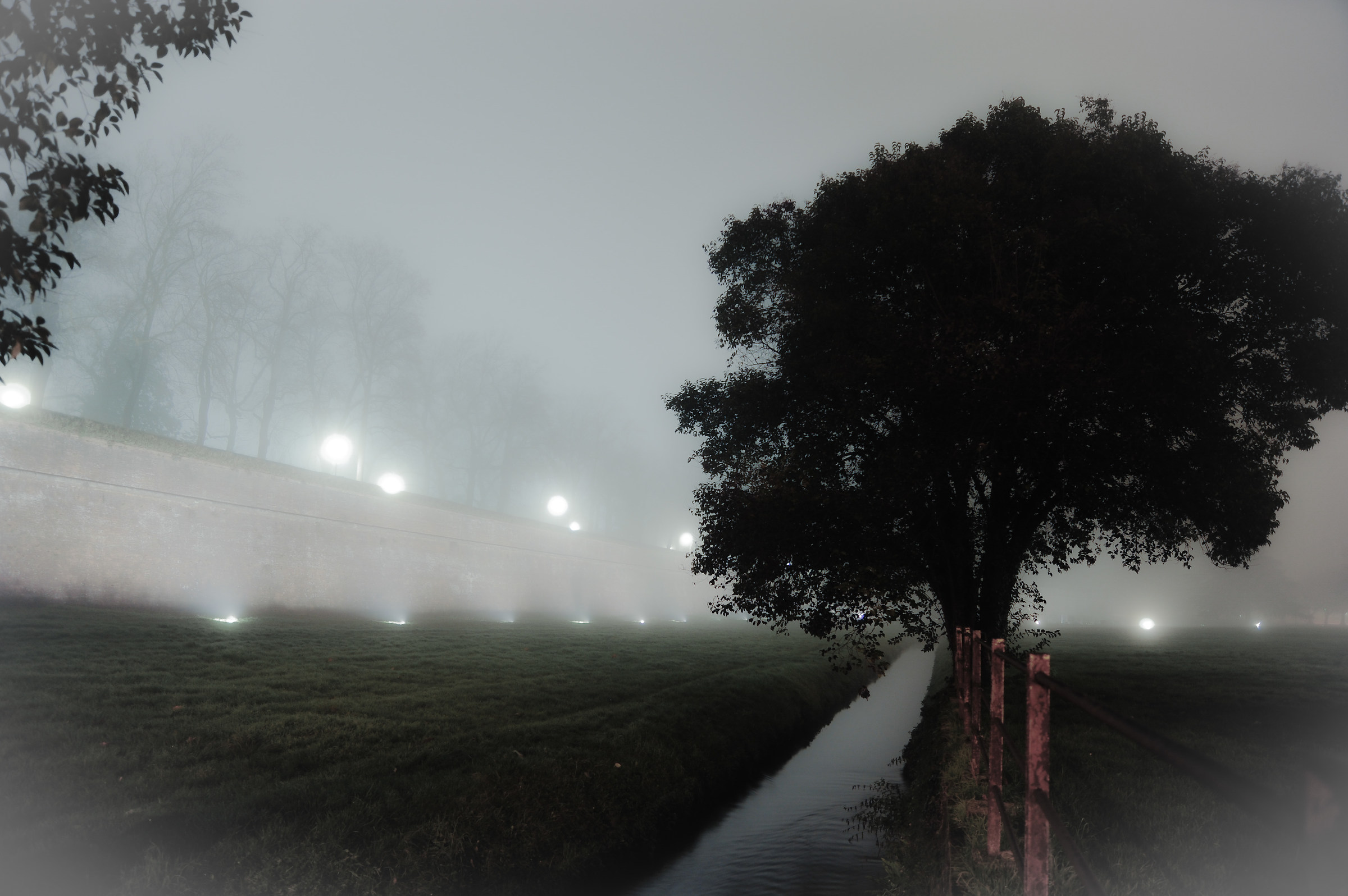 my town through the fog