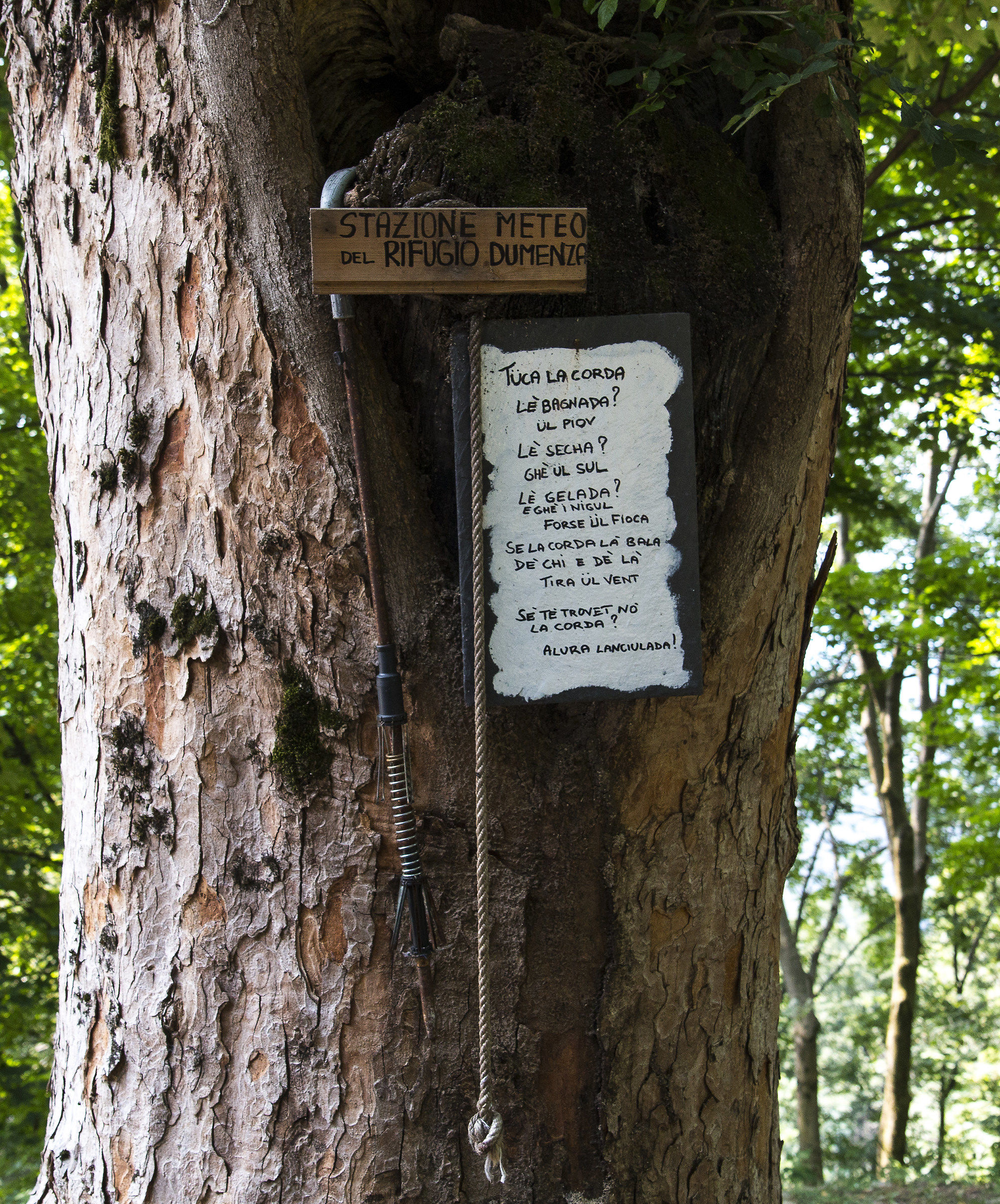Barometer rope to Rifugio Dumenza.