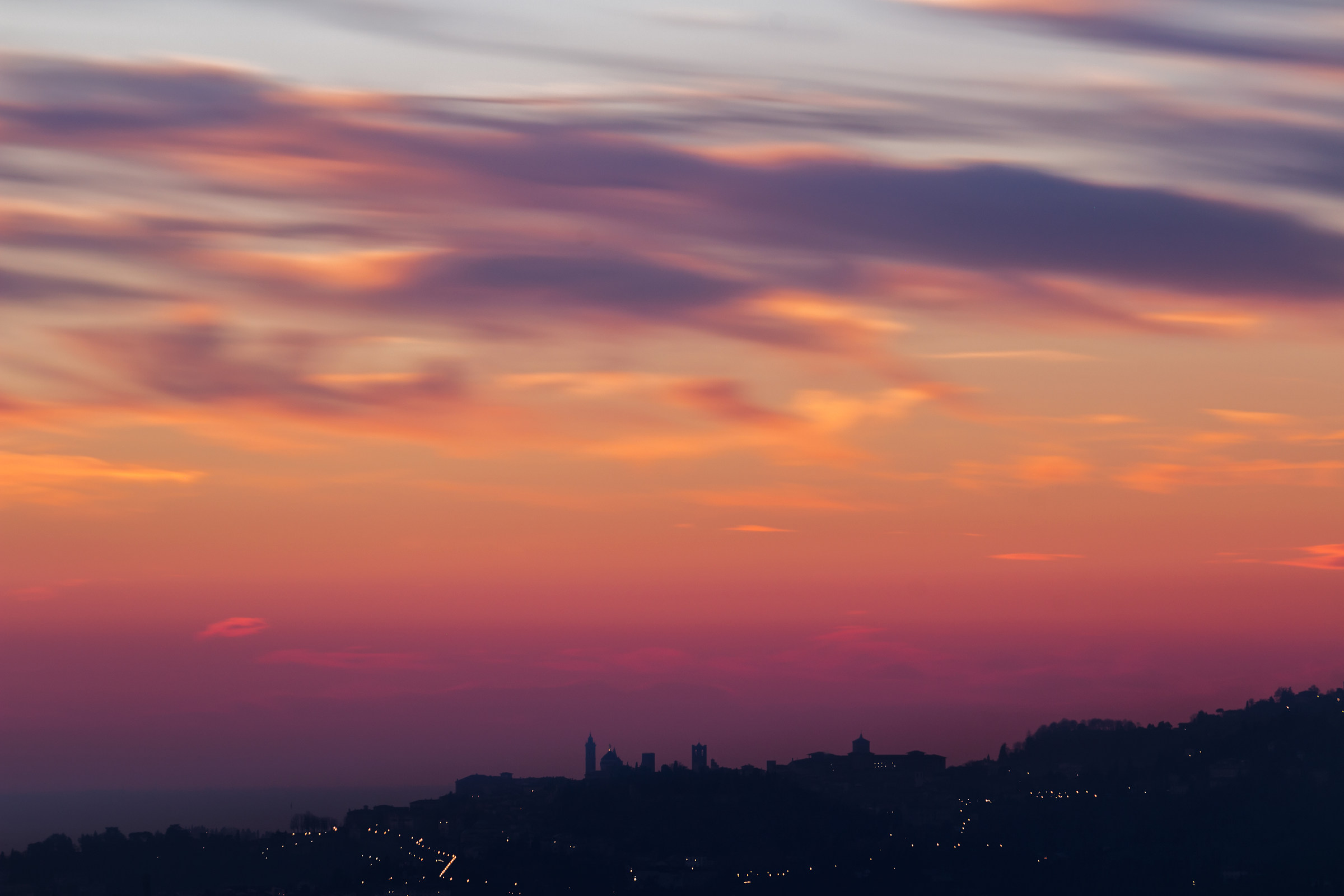 Sunset over Bergamo