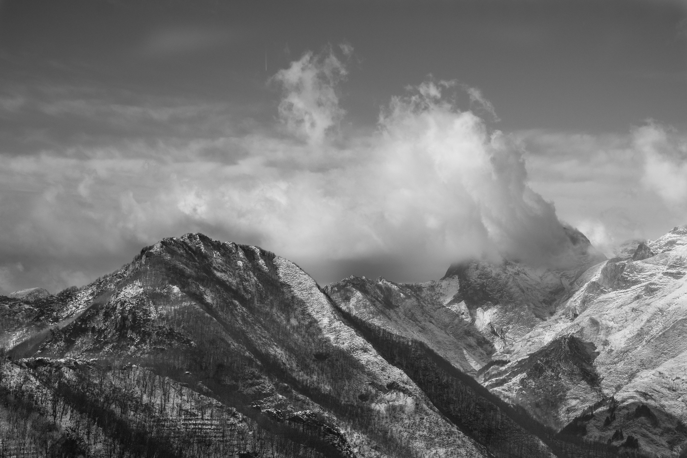 Da Passo Croce, vista sulle Apuane innevate