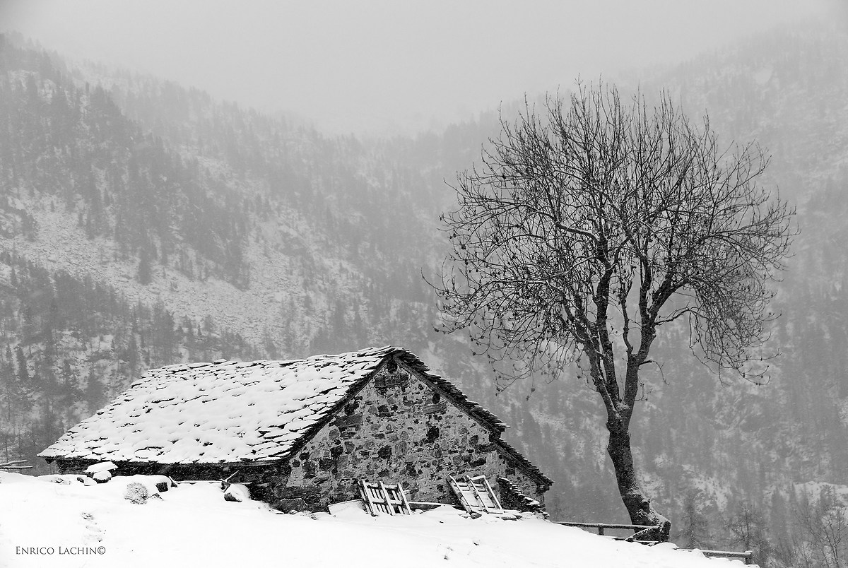 Hut in the storm