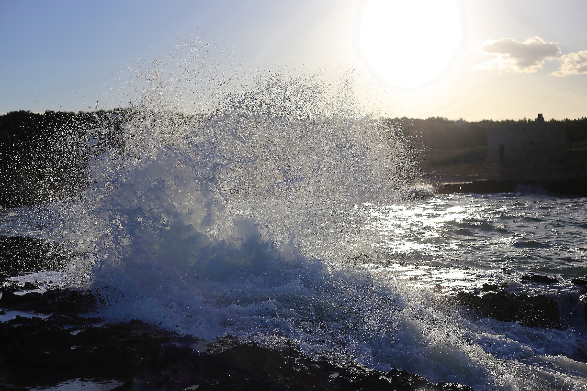 wave smashed into the sun