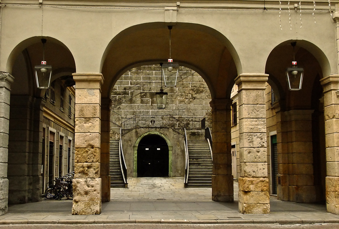 Via Paleocapa arcades town of Savona