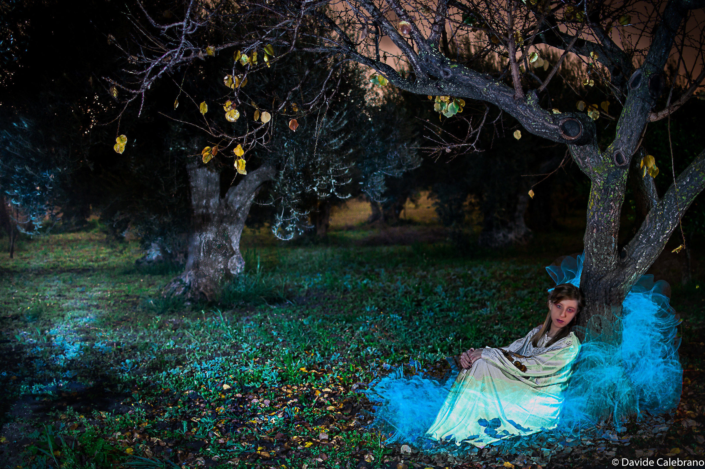 light painting light blue