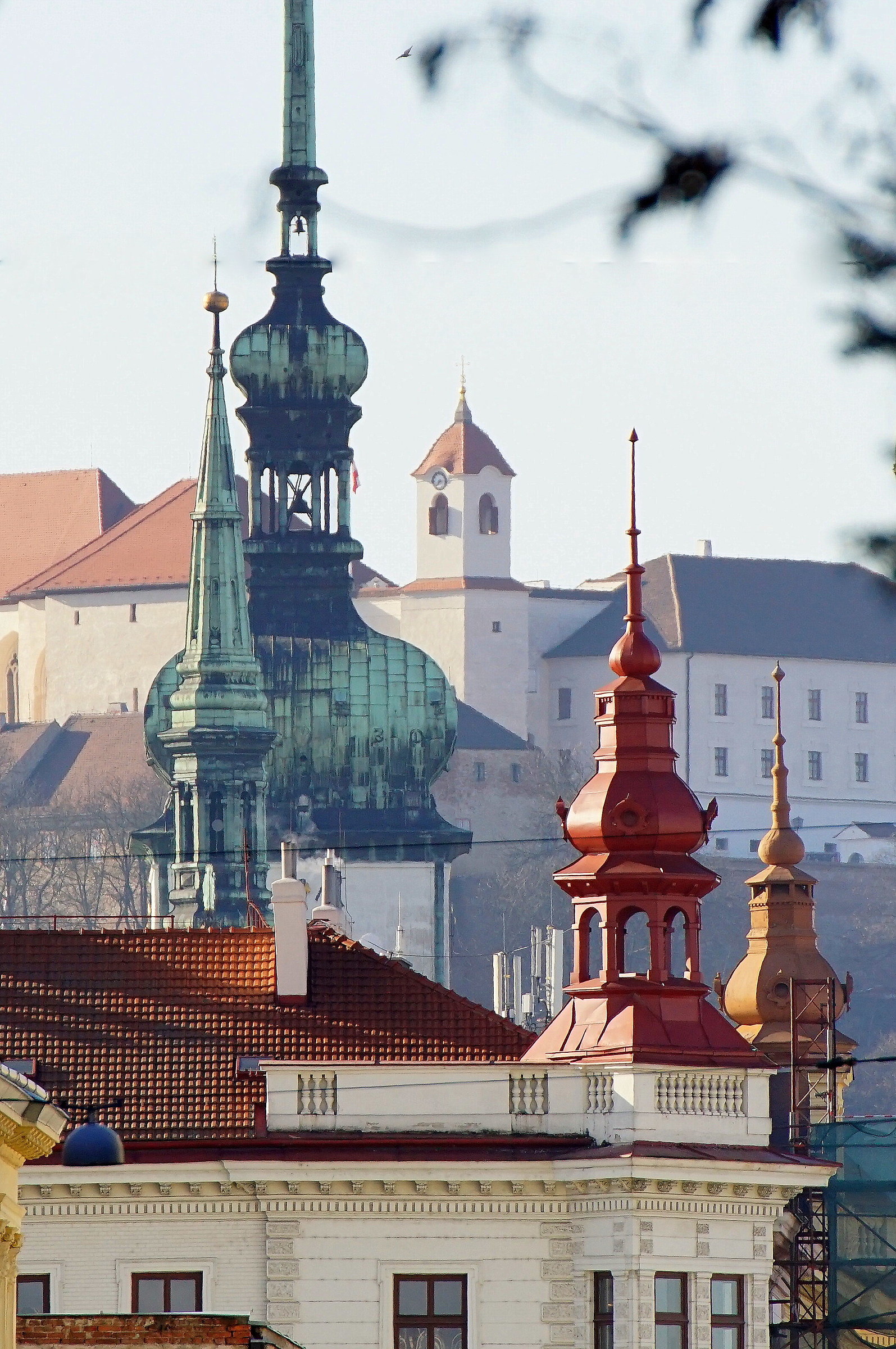 The Spielberg castle behind towers
