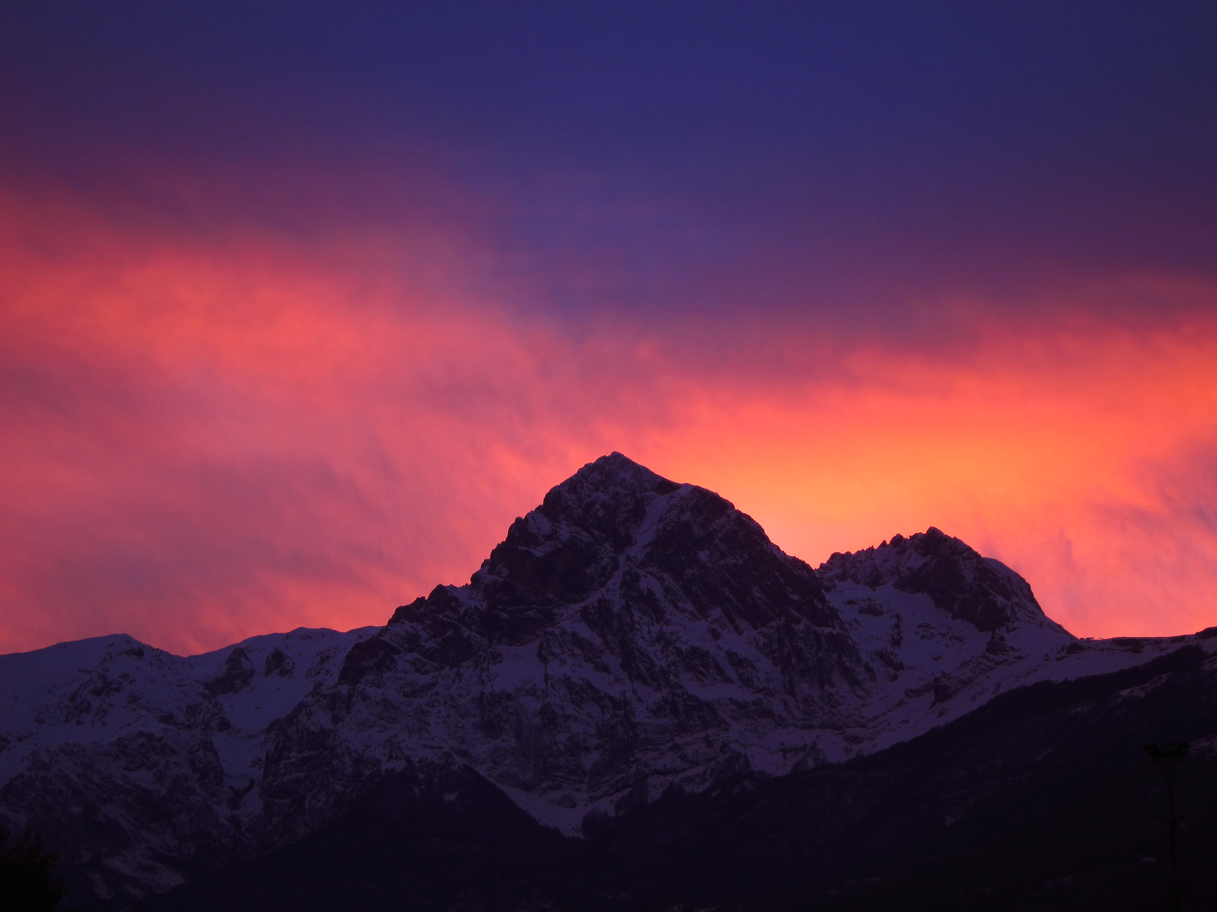 sunset on the Gran Sasso