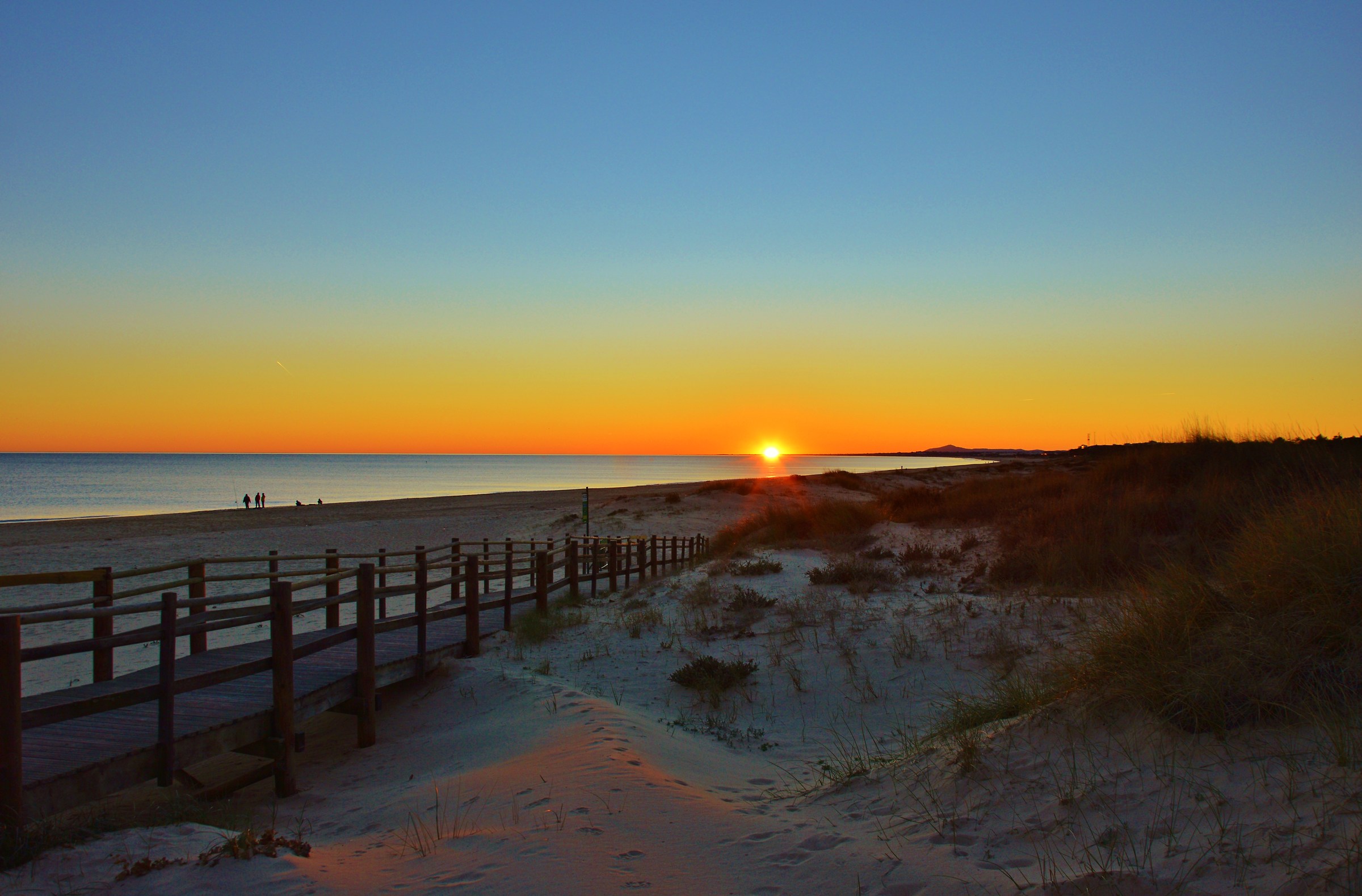 Sunset on the beach in Monte Gordo
