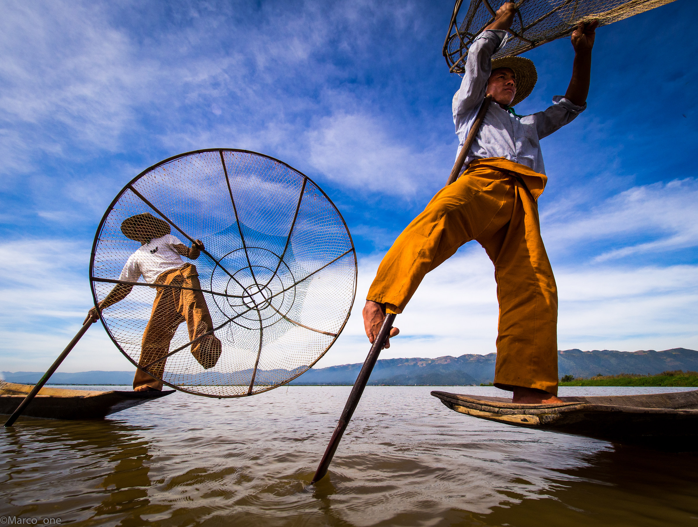 Fishermen on Inle Lake. Burma in 2015.
