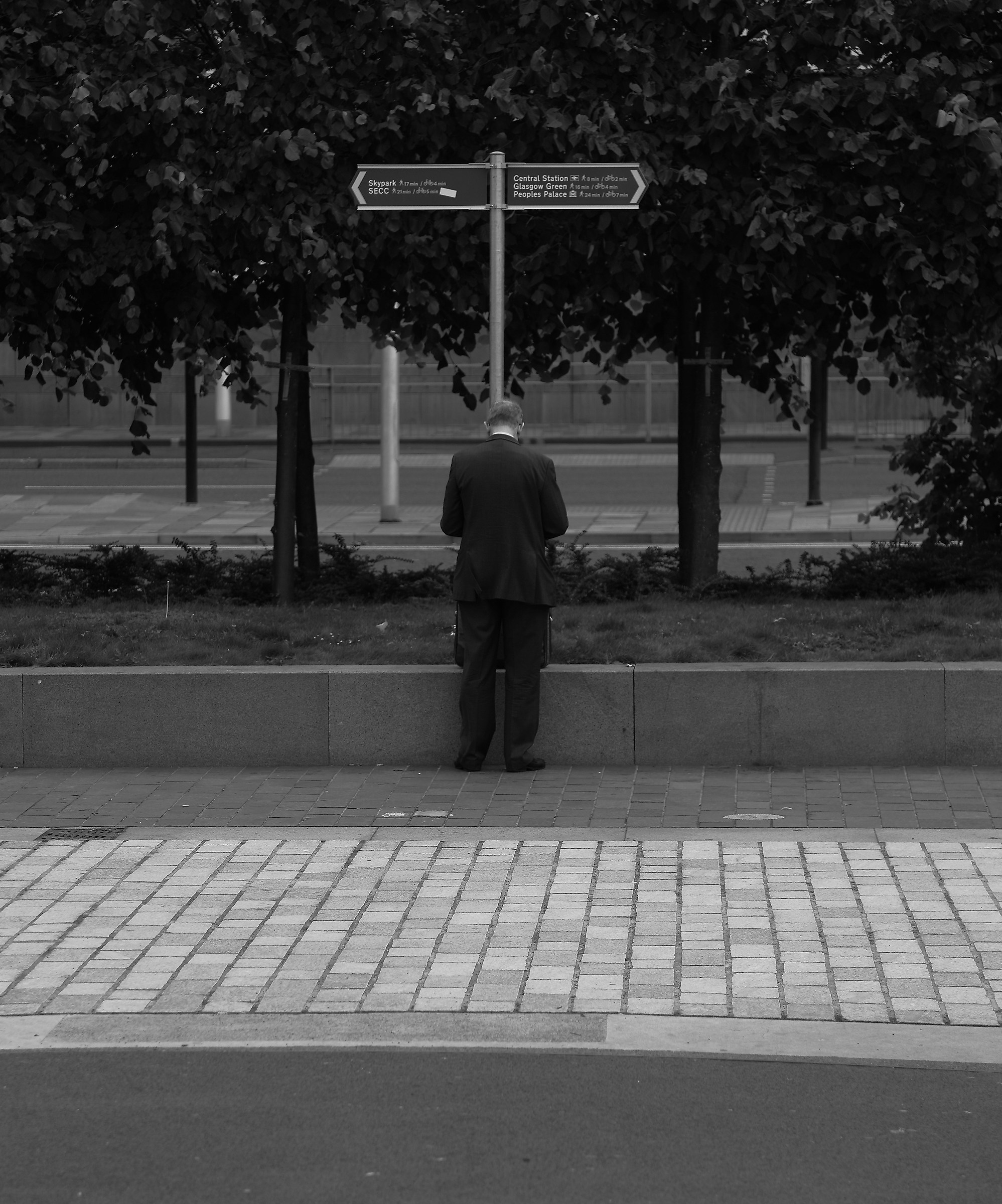 a man at the crossroads