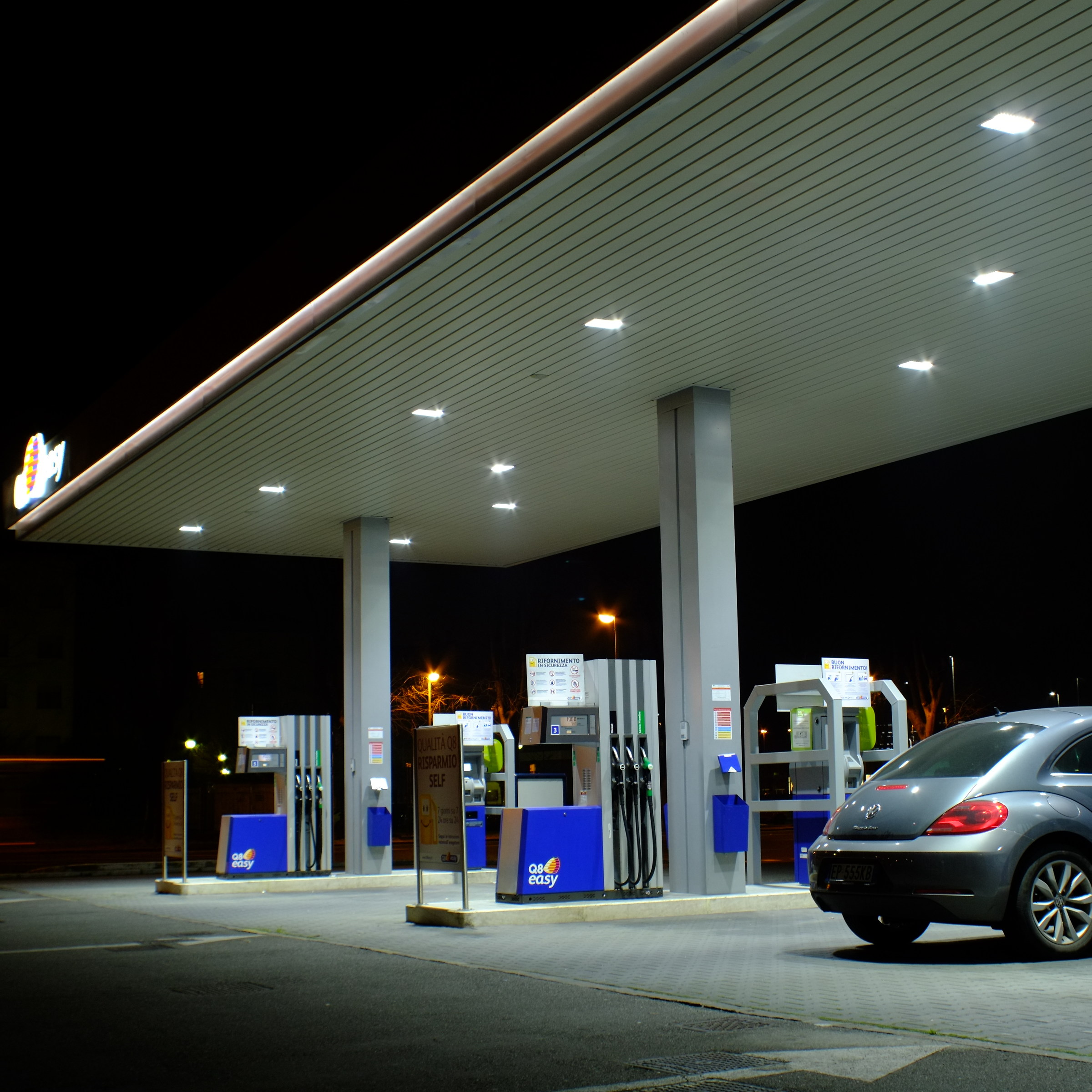 Gas station at night