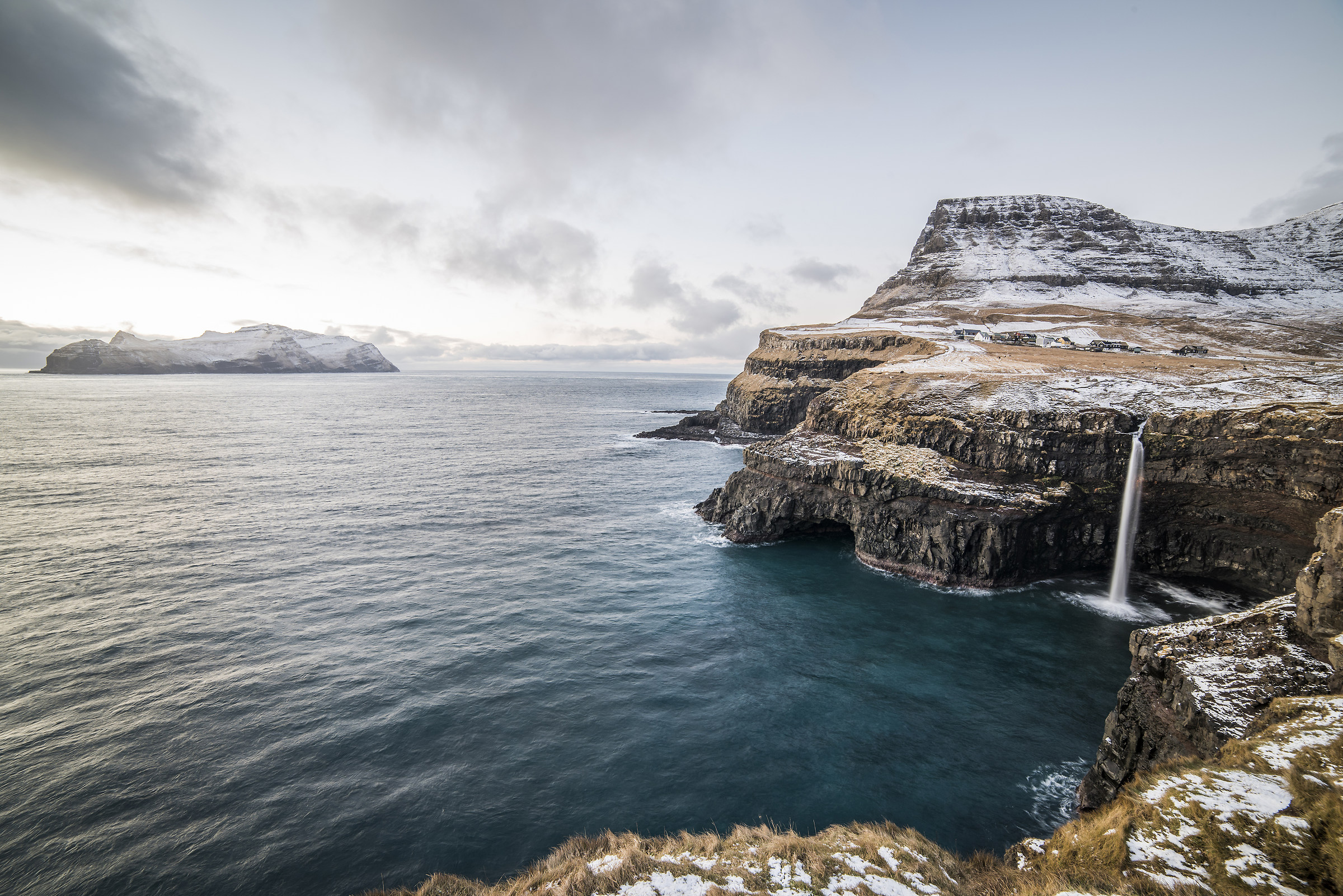 The cascade of Gasadalur, Faroe Islands