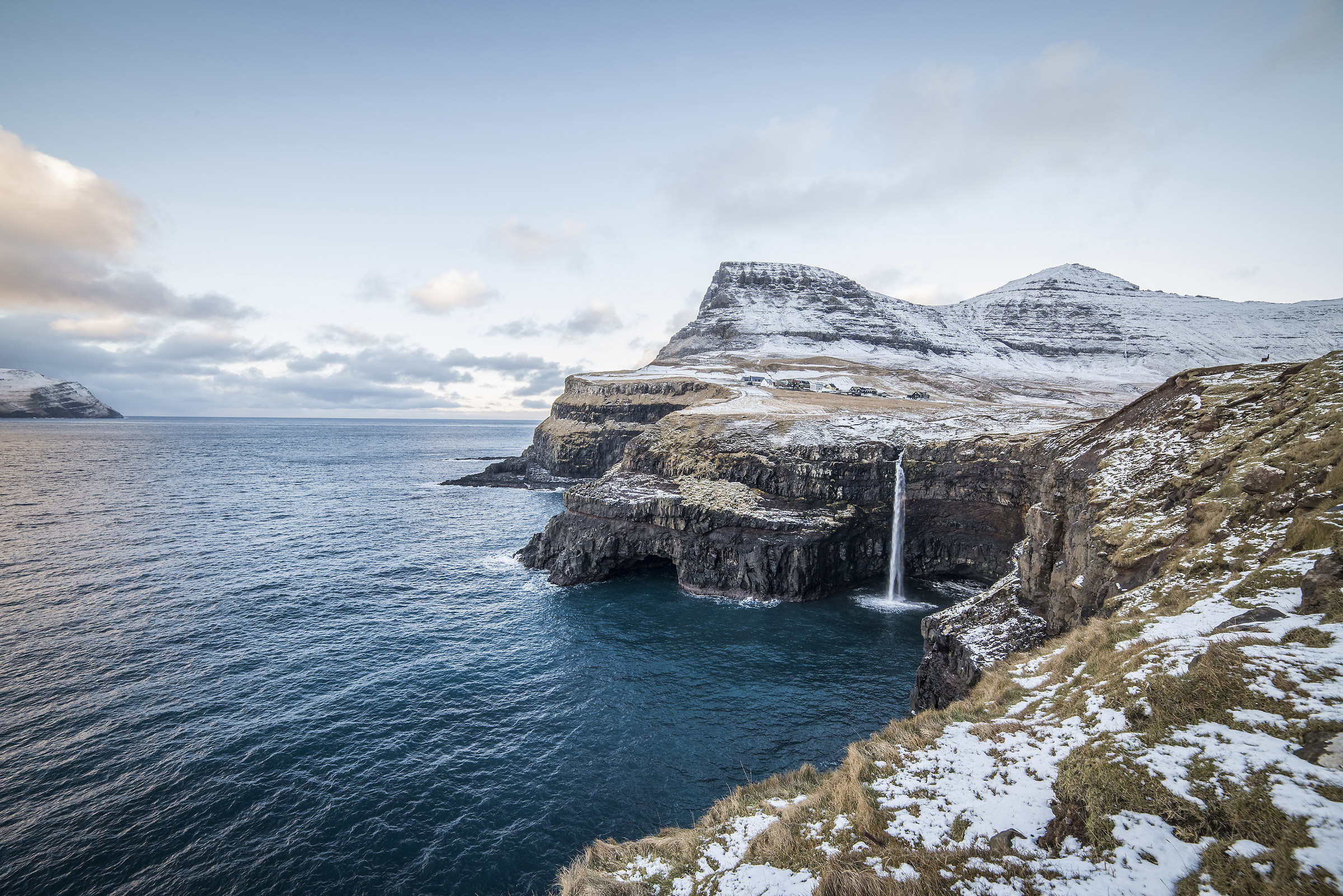 The cascade of Gasadalur, Faroe Islands