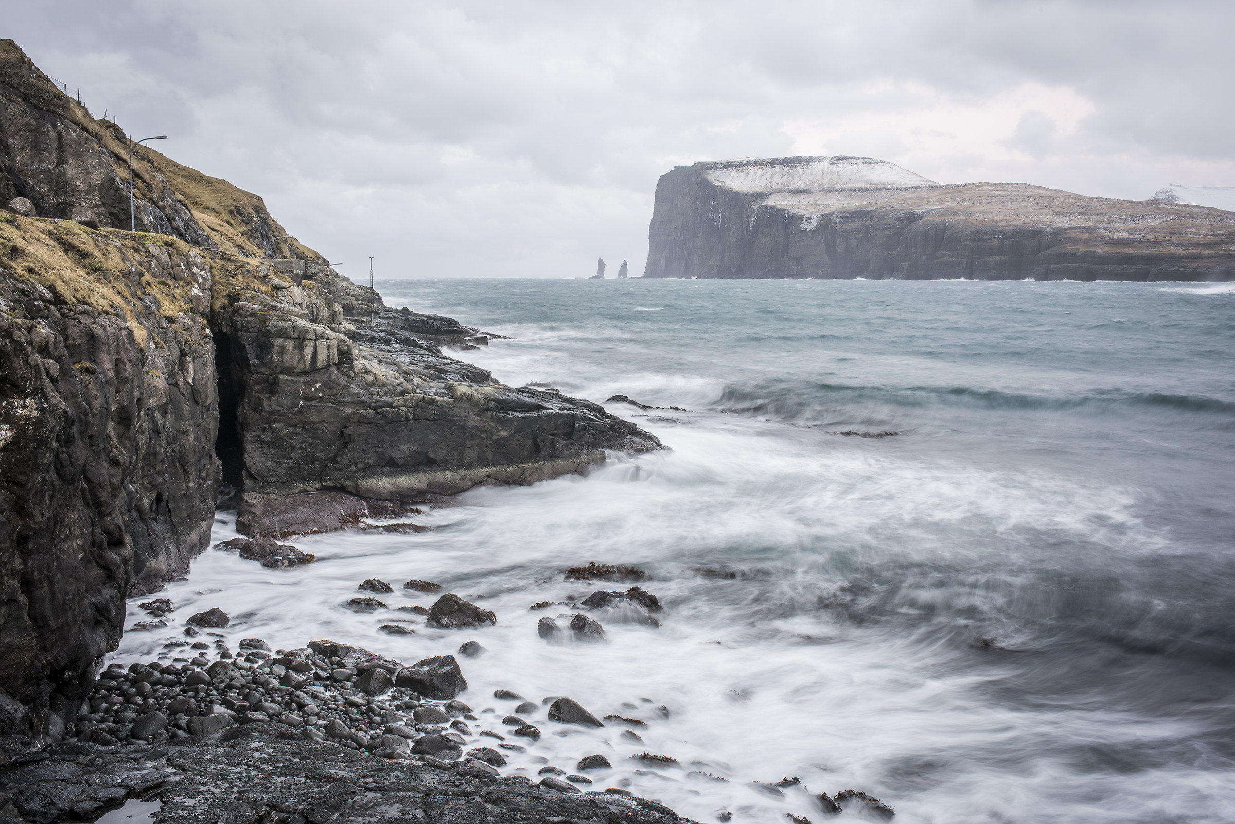 Rough seas in Tjornuvik, Faroe Islands