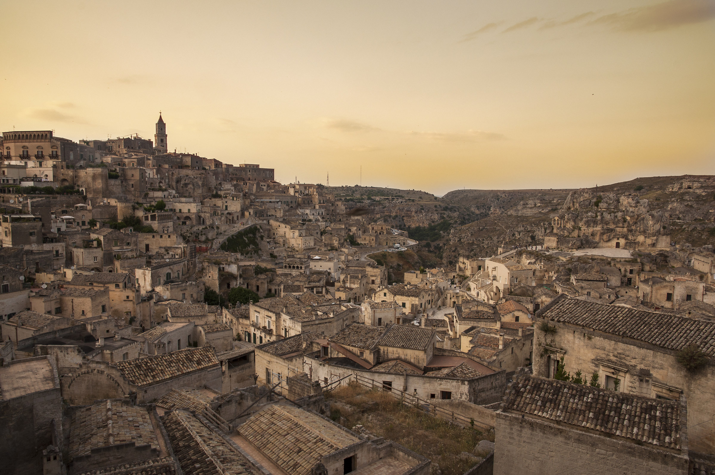 Matera at sunset