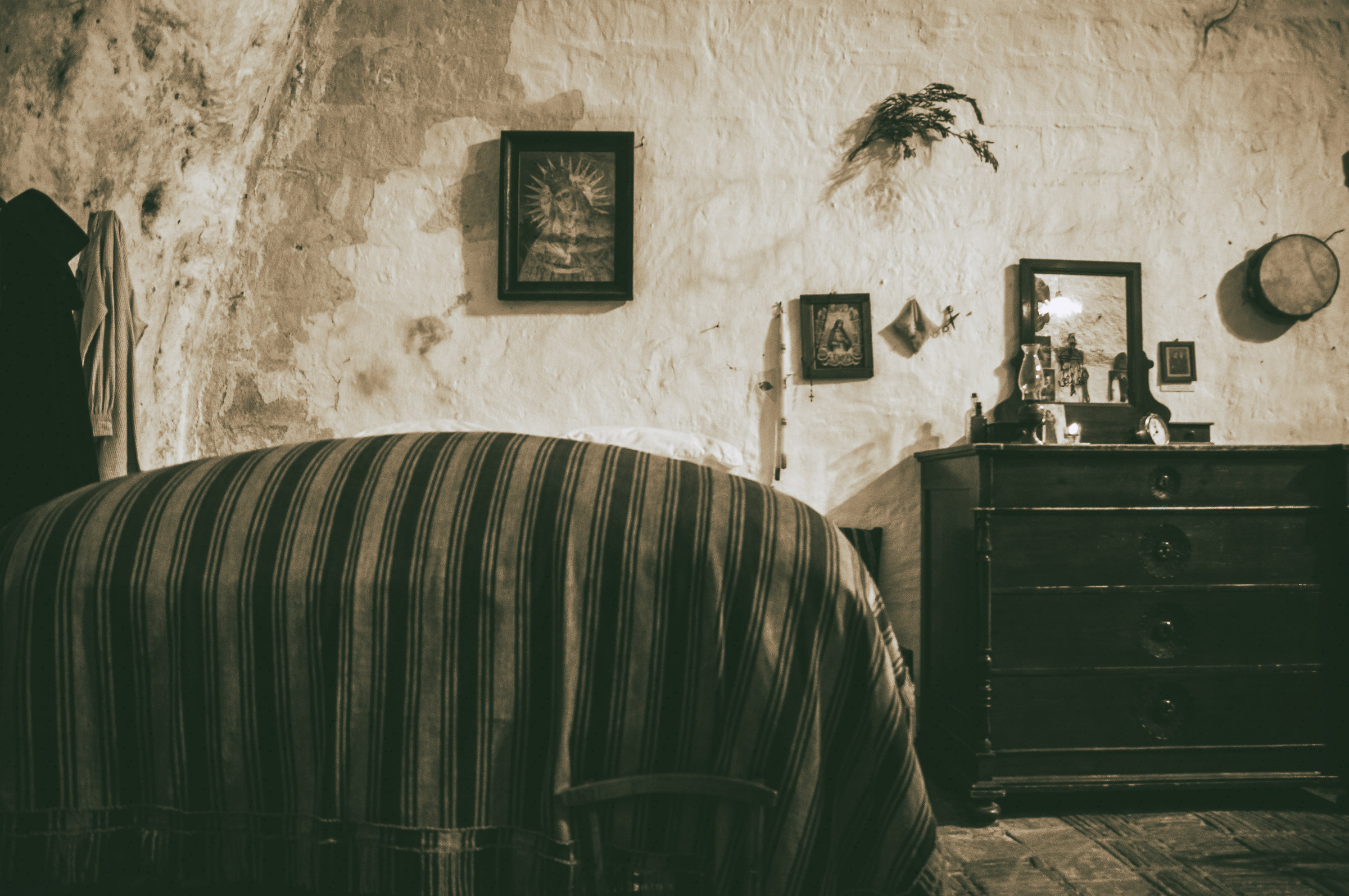 The interior of an old house in Matera