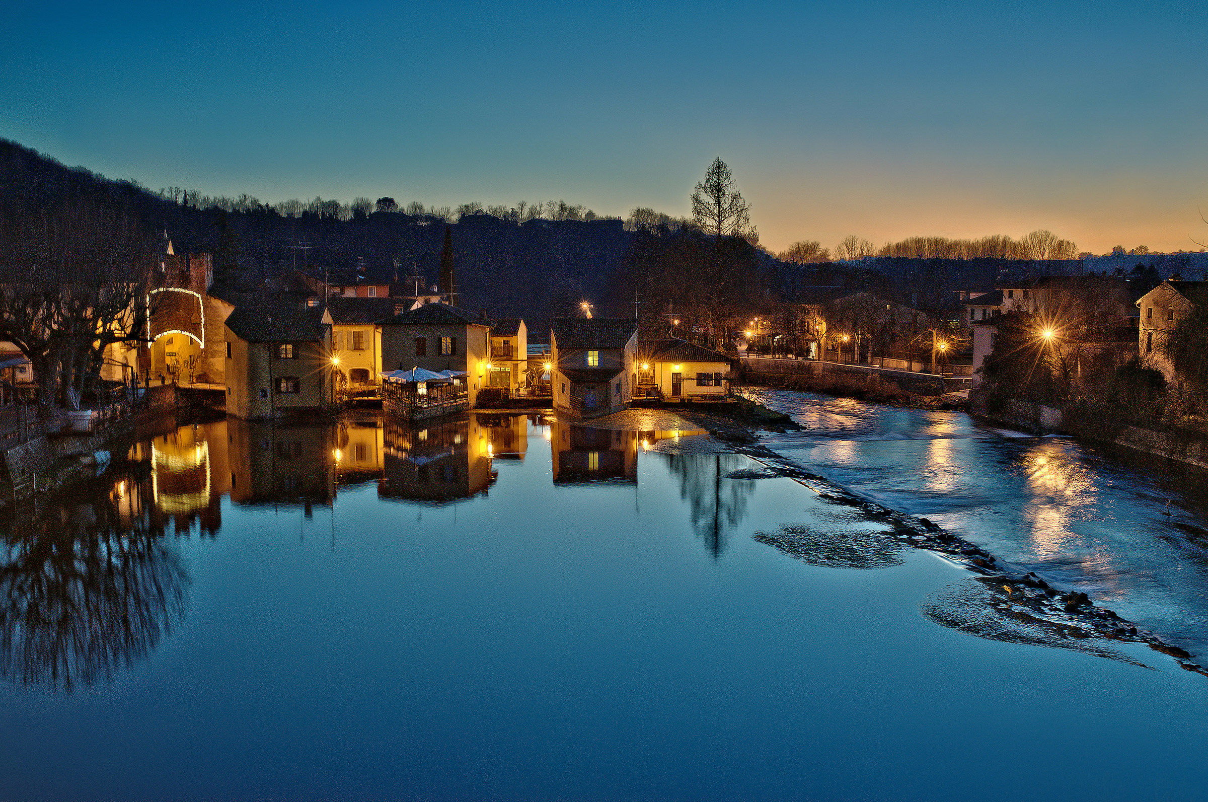 night falls on the small village