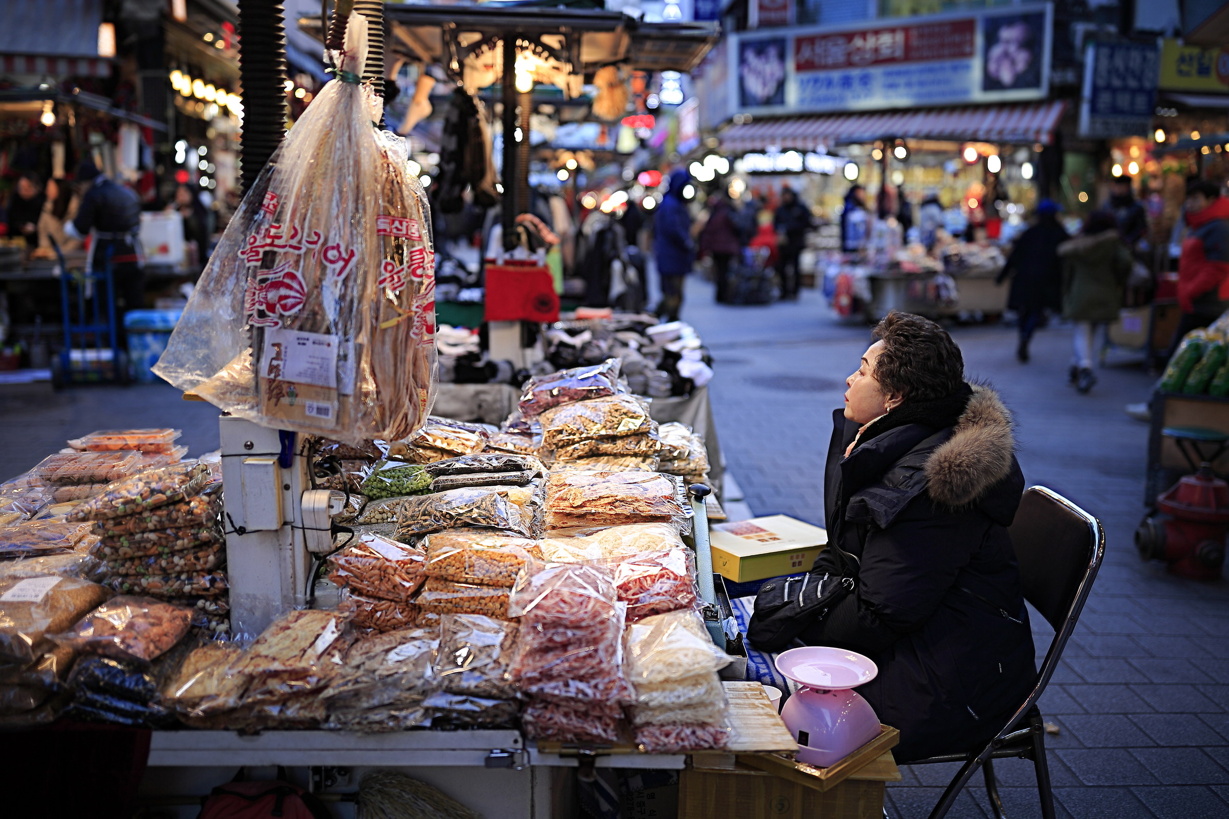 Customers waiting in the cold