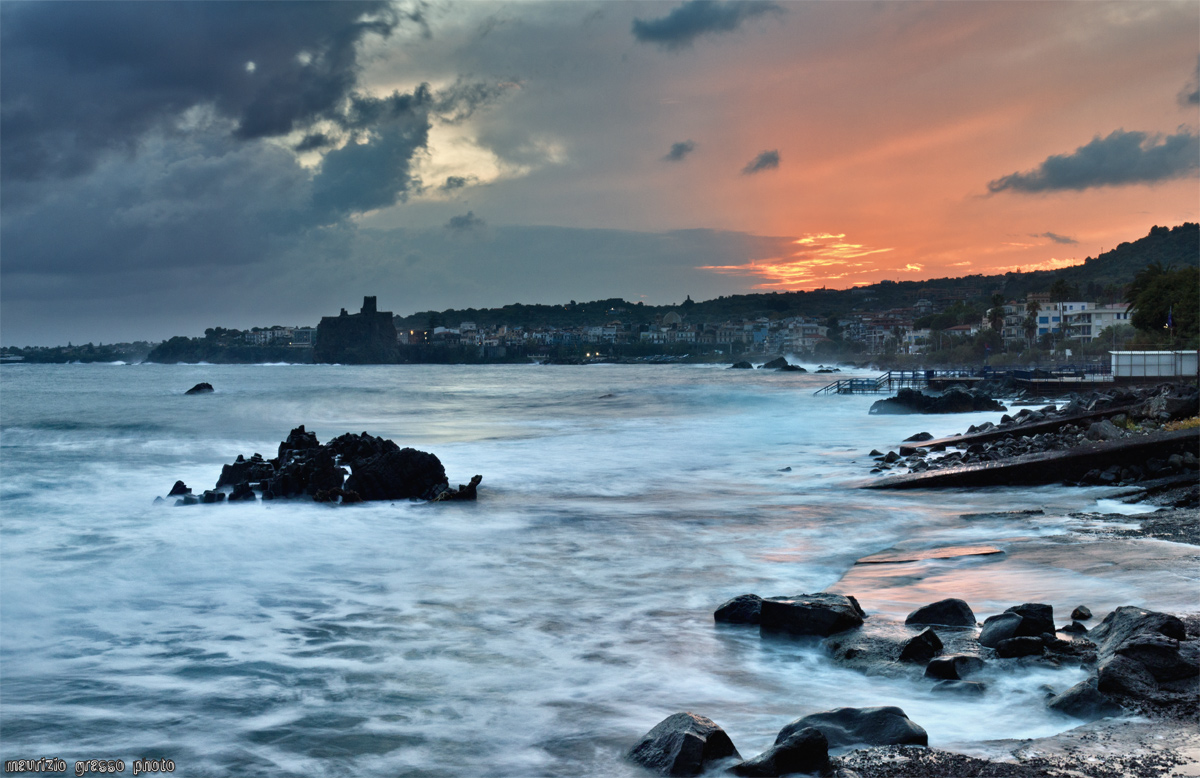 Air ... storm at sunset