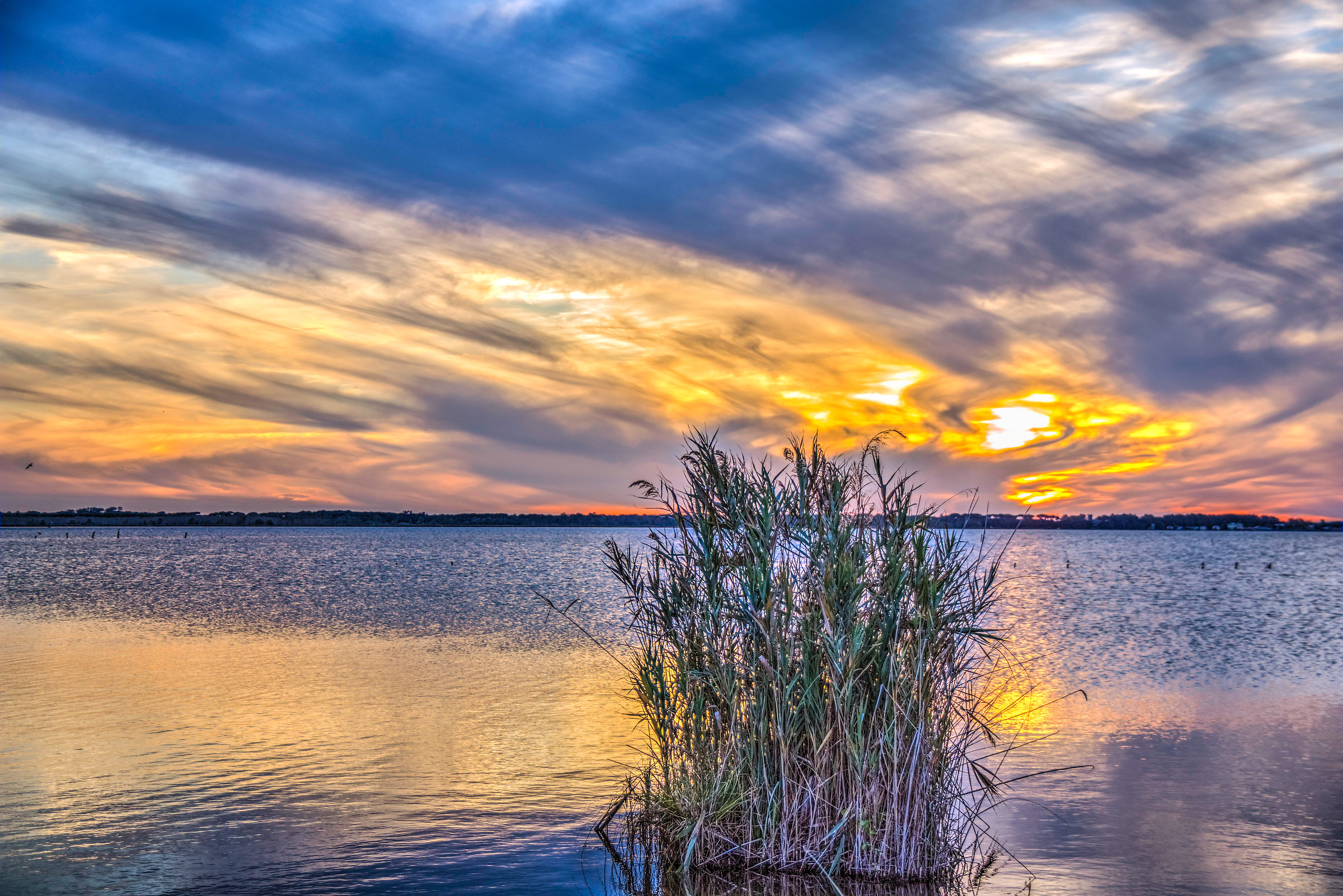 sunset between the two spouts