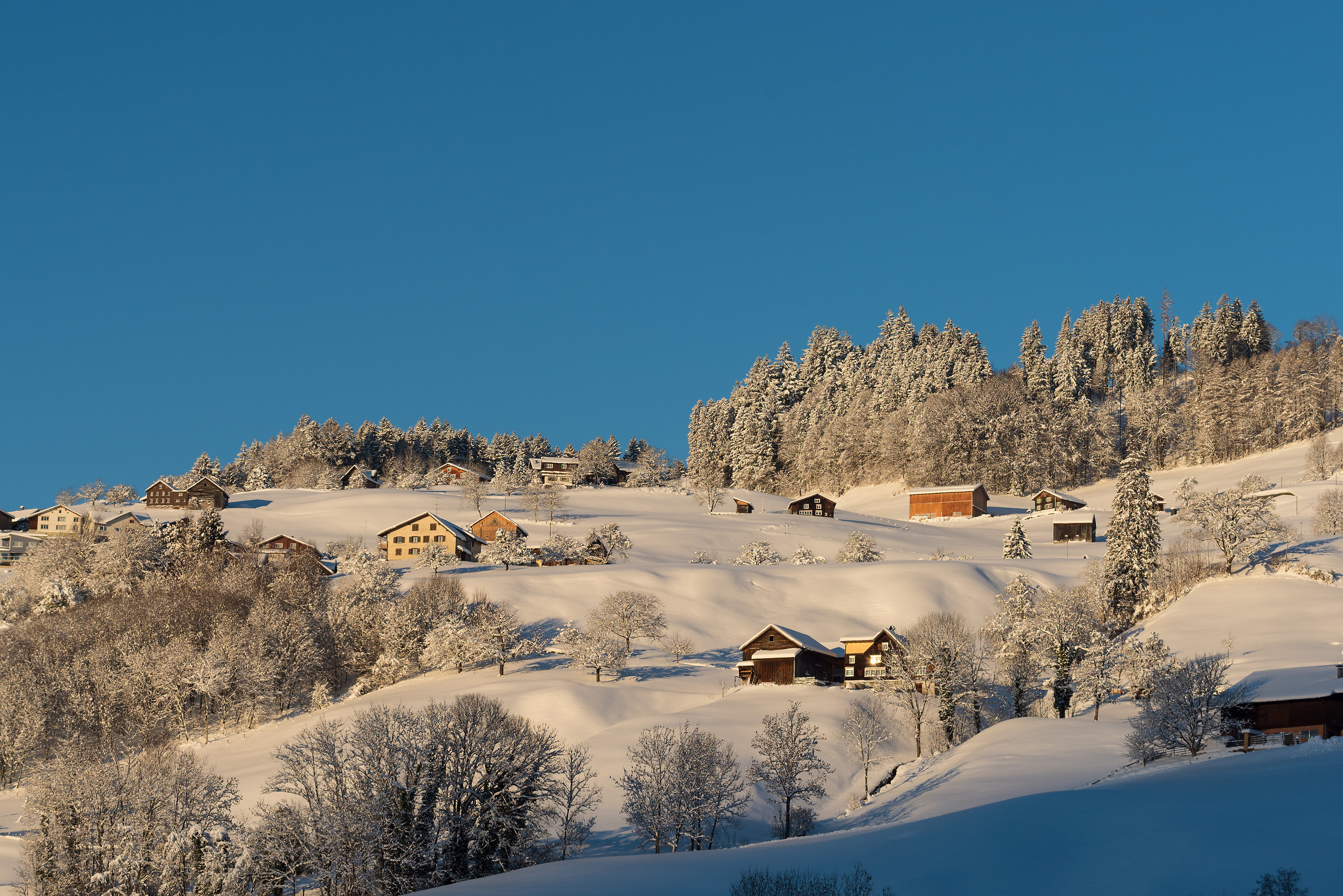 Huts in the snow
