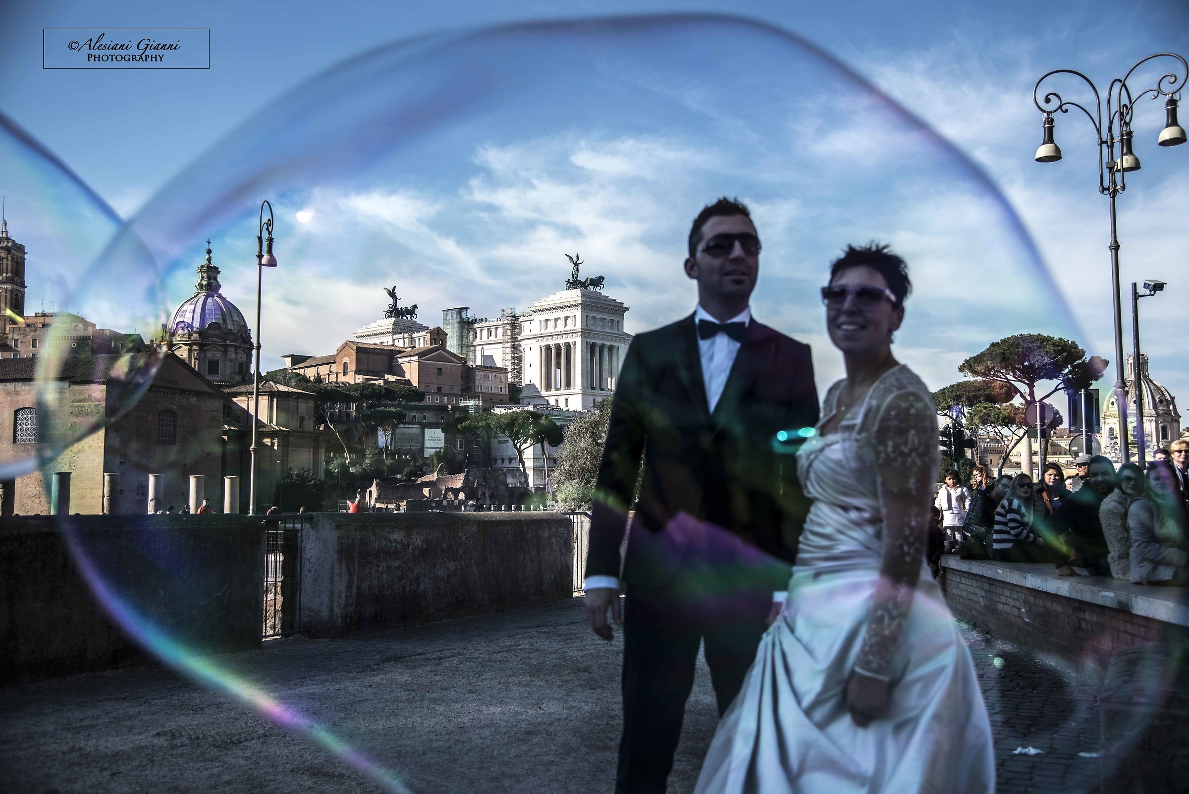 Wedding in bubbles