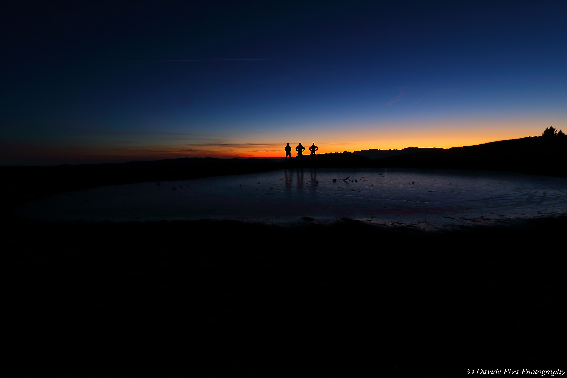 Fiery sunset on the Asiago plateau