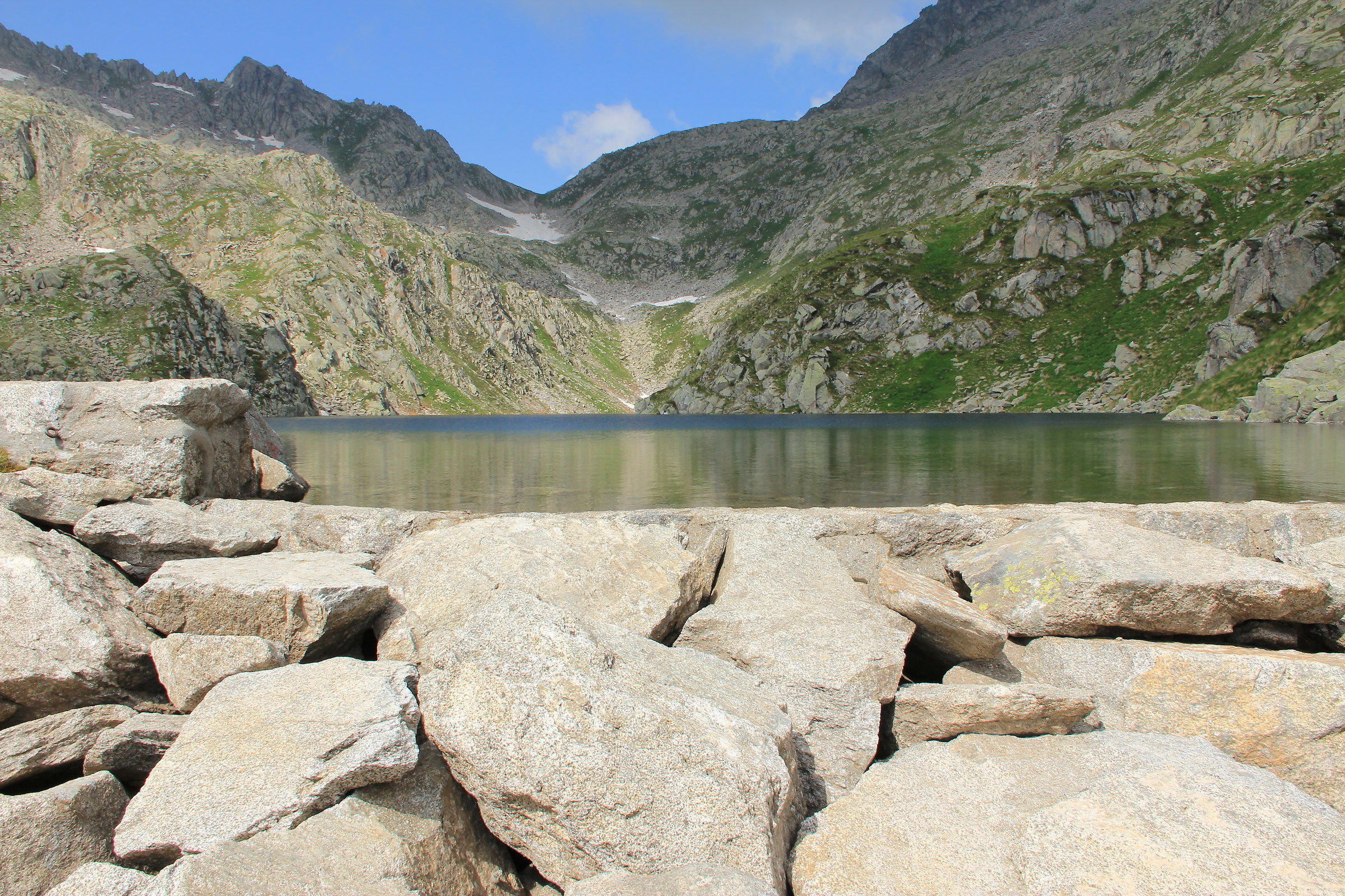 On the surface of the water