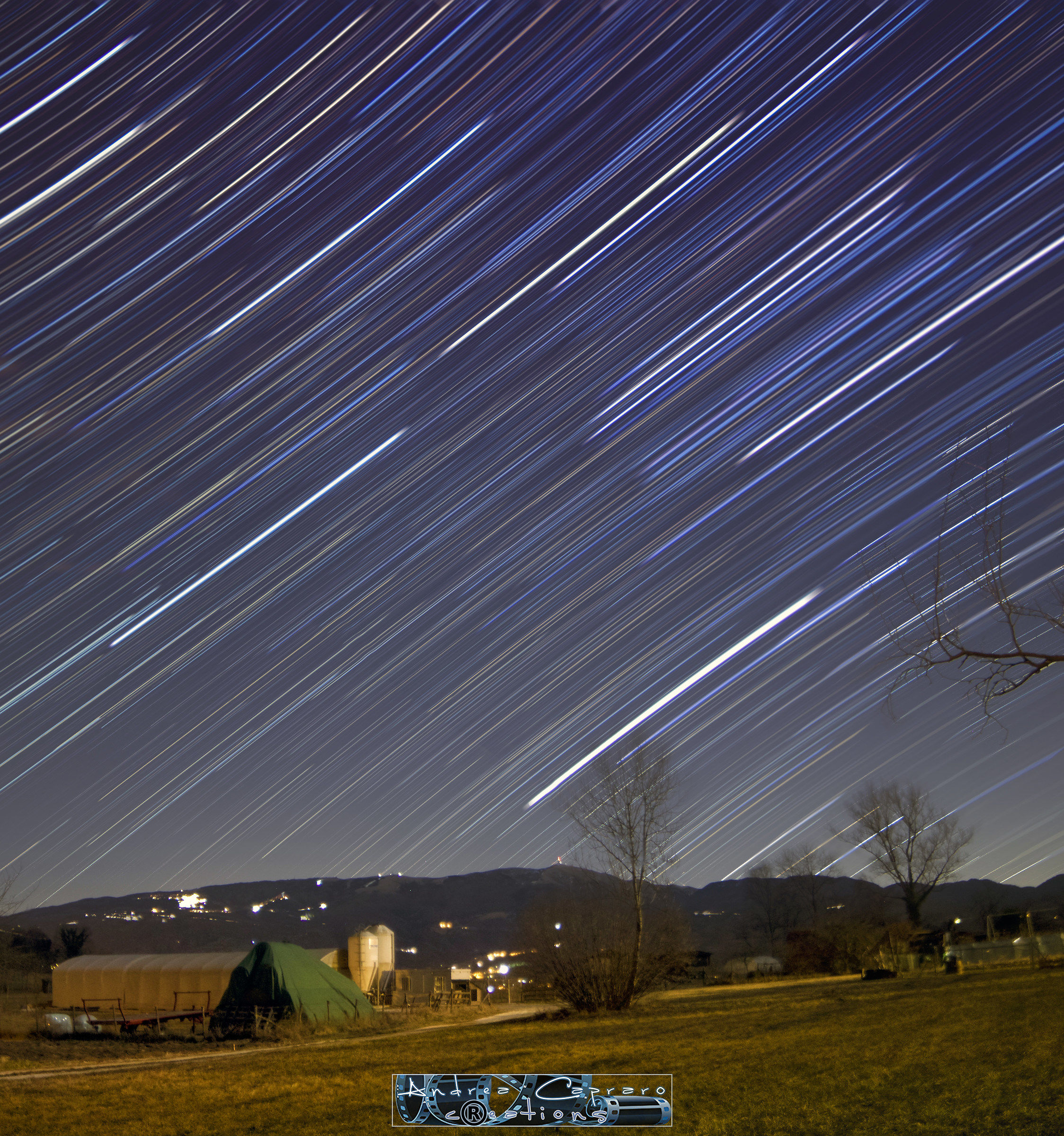 Startrail in the country.