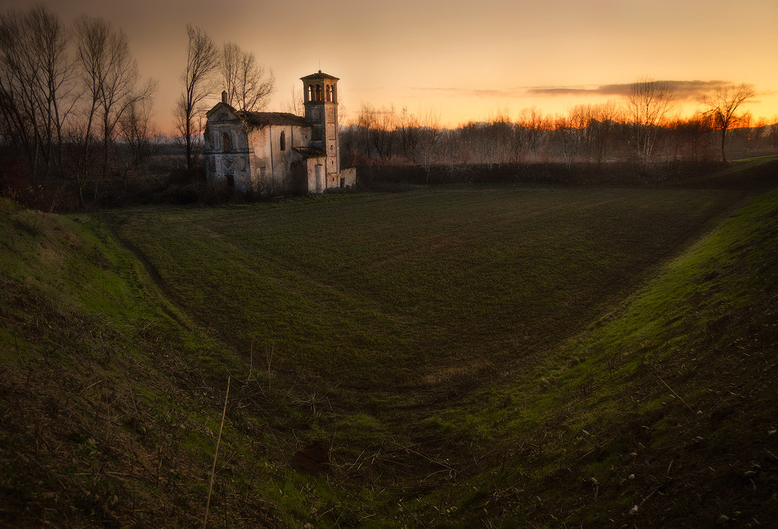 Last rays on the small church