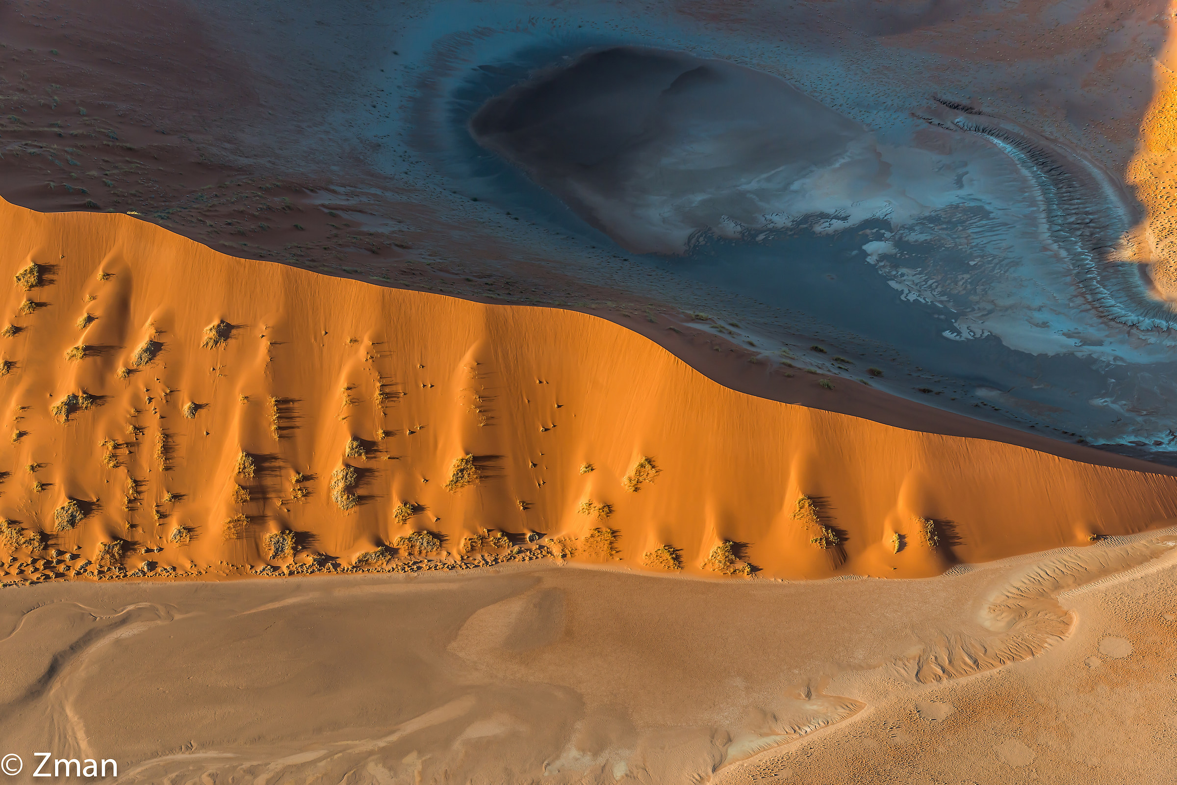 Sand Dune Meeting Desert Floor