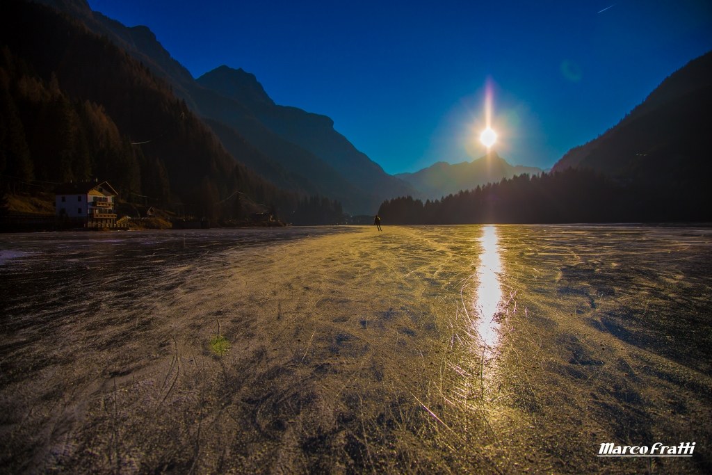 Frozen lake of Alleghe