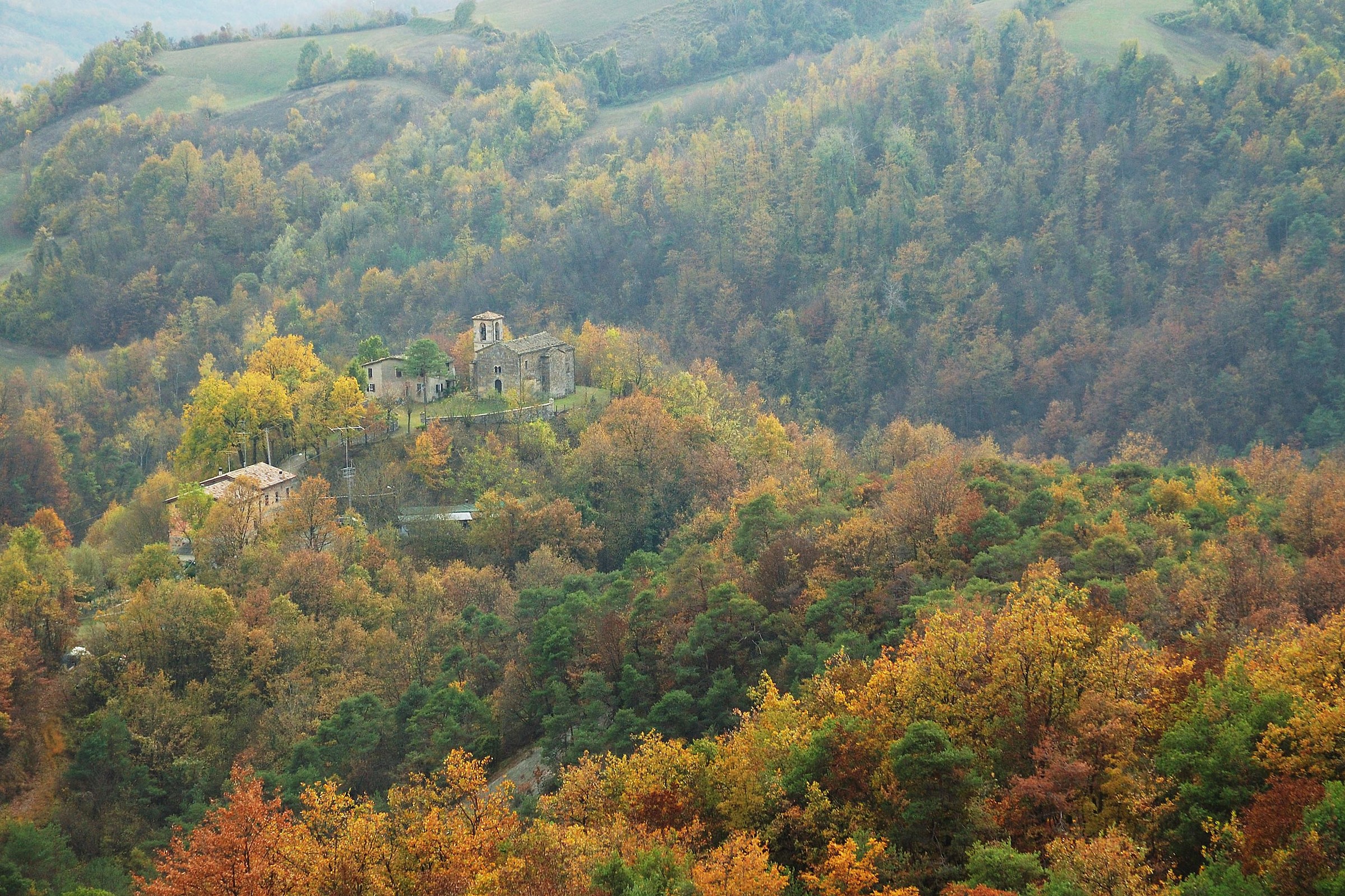Small village in autumn