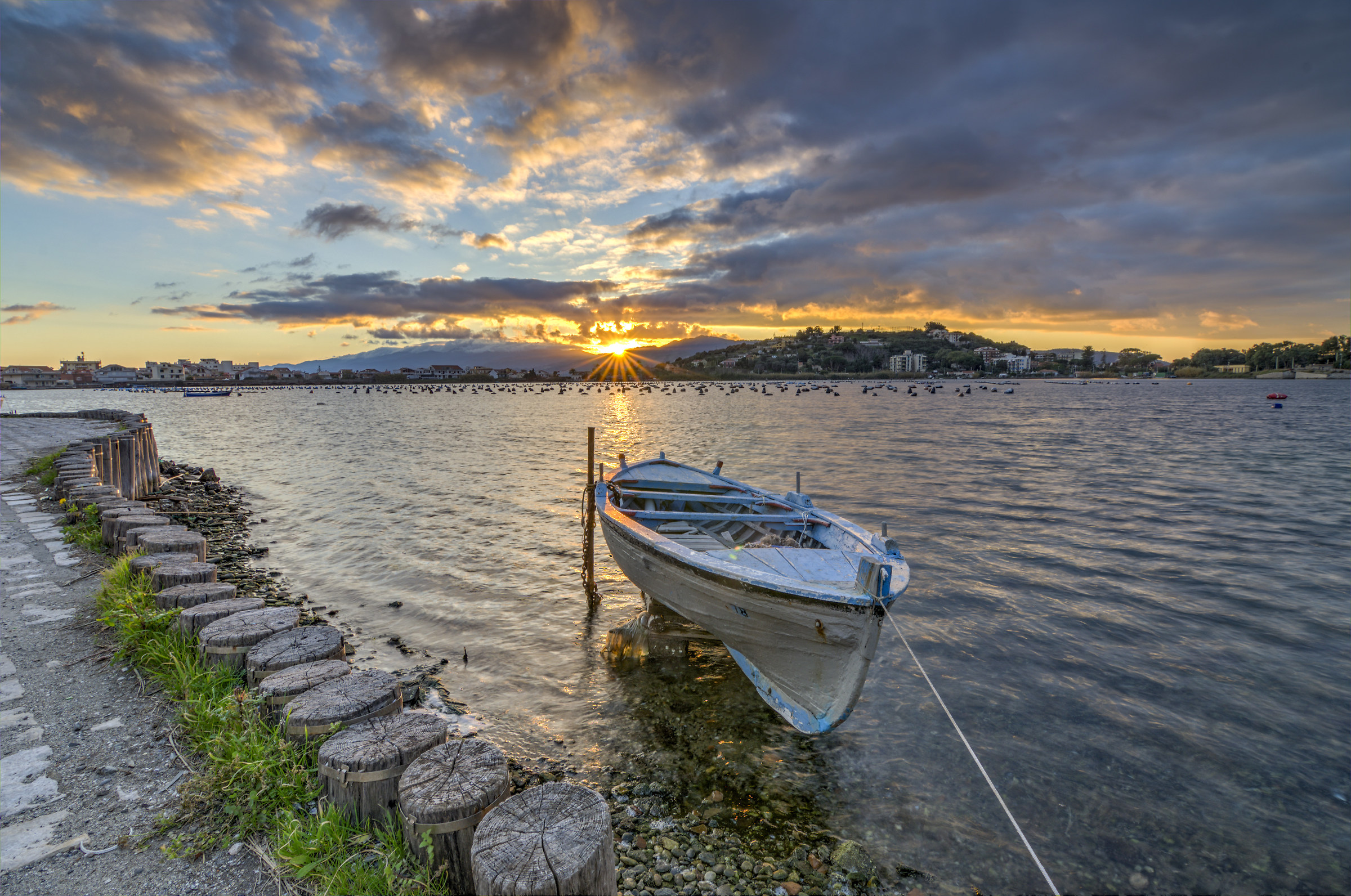 Small lake of Ganzirri - Sunset